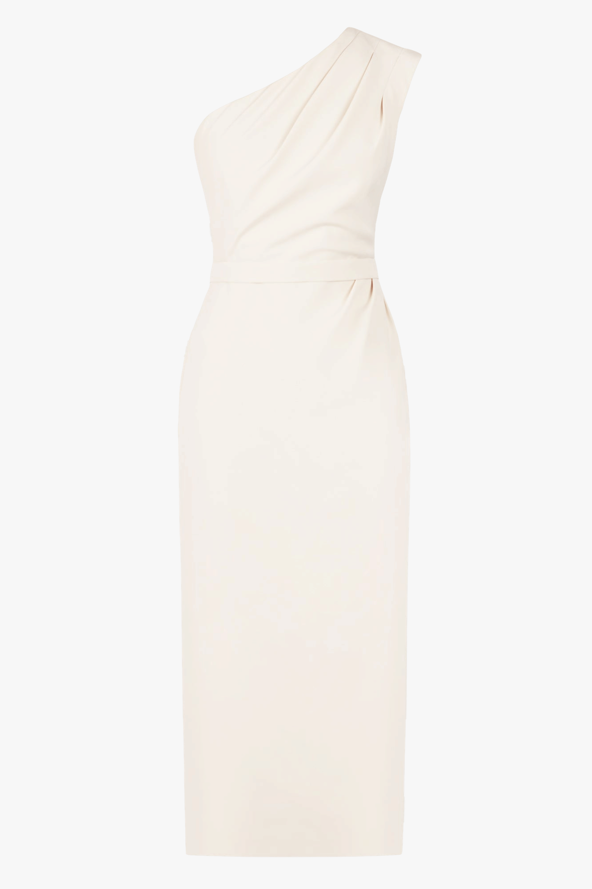 AISHA pastel cream one shoulder midi dress in White made by UNDRESS