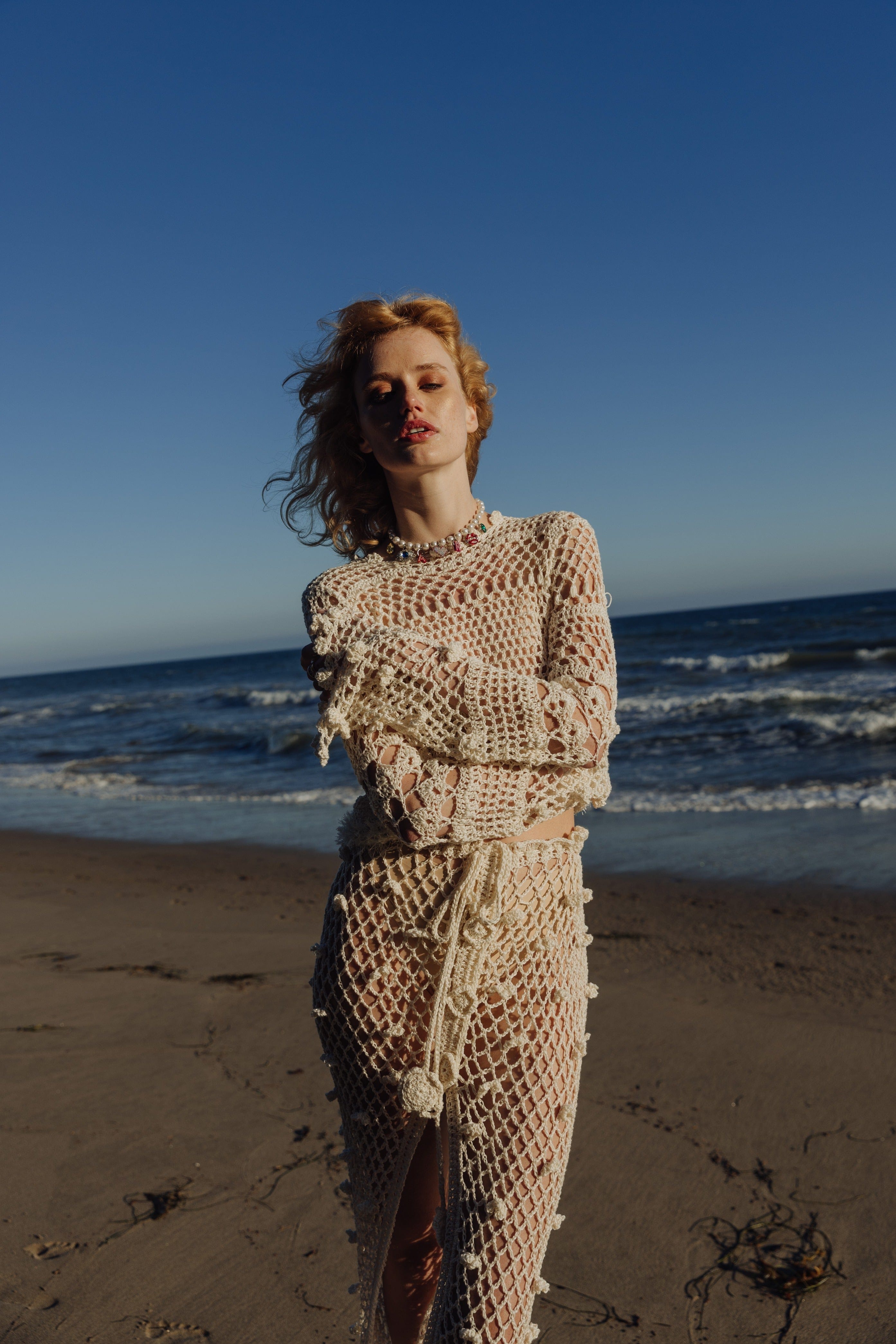 Metallic Handmade Crochet Skirt made by ANDREEVA