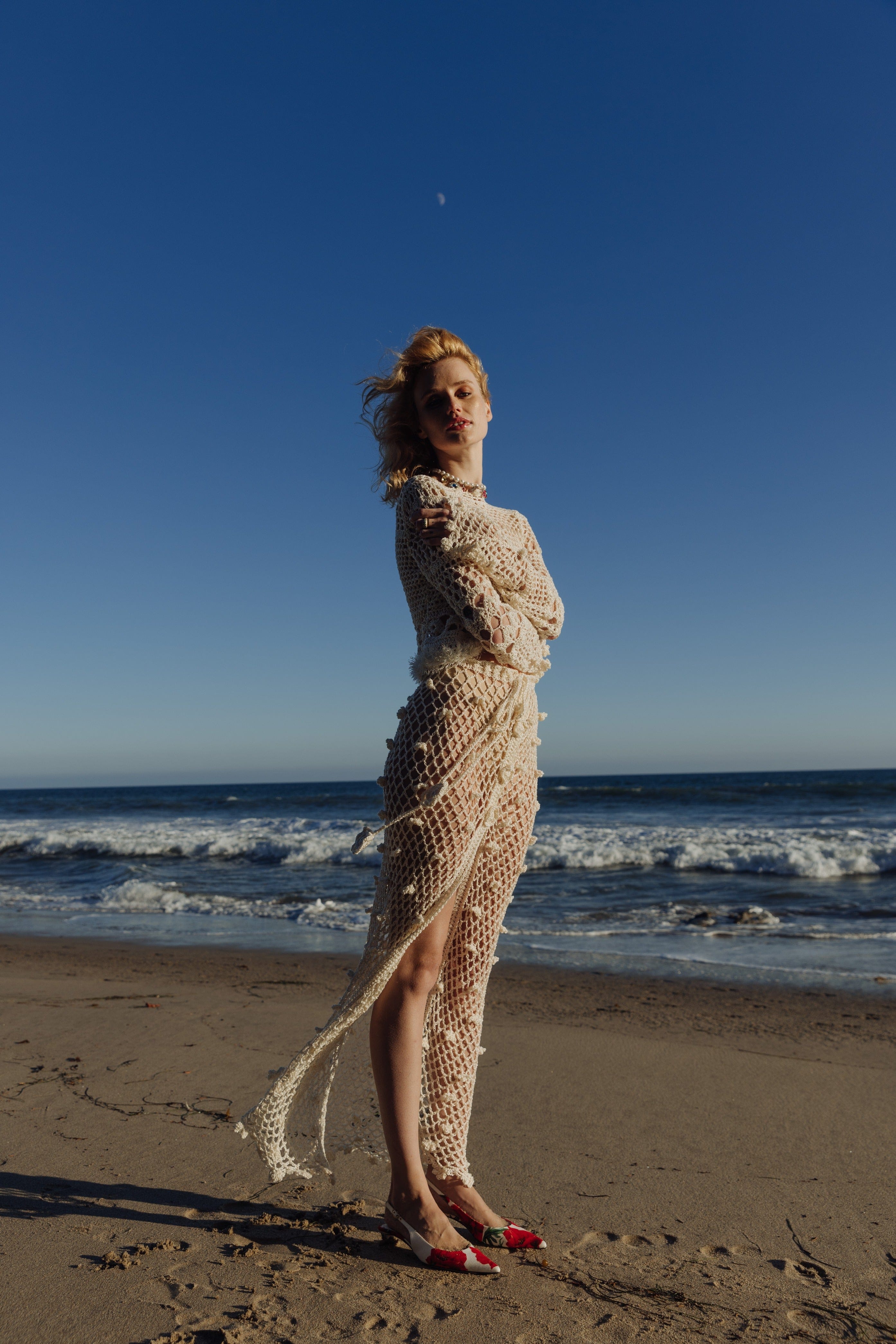 Metallic Handmade Crochet Skirt made by ANDREEVA