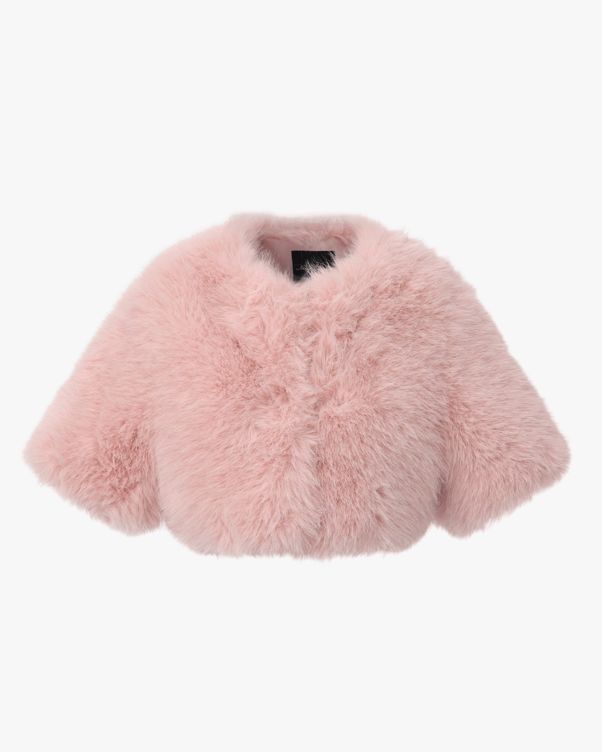 Thalia Cropped Faux Fur Jacket (Pink) made by Nana Jacqueline