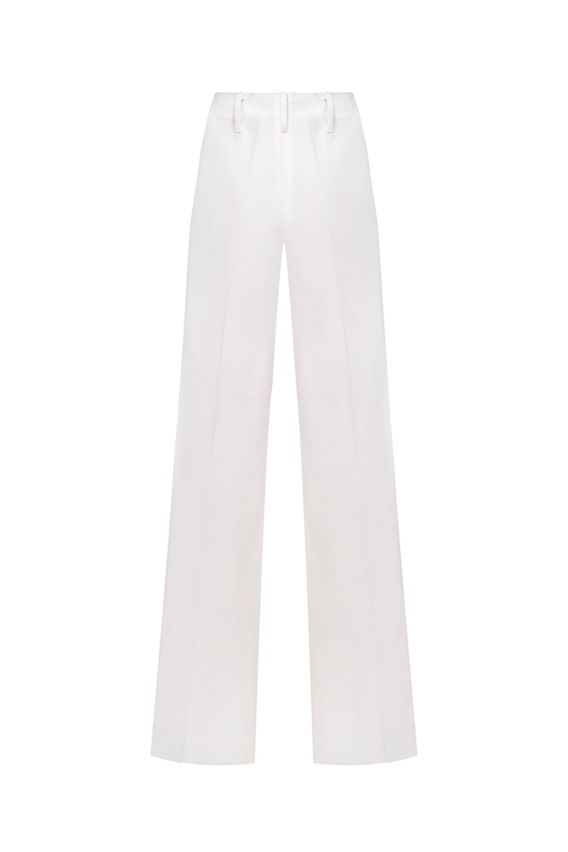 White trousers with black piping made by A.M.G