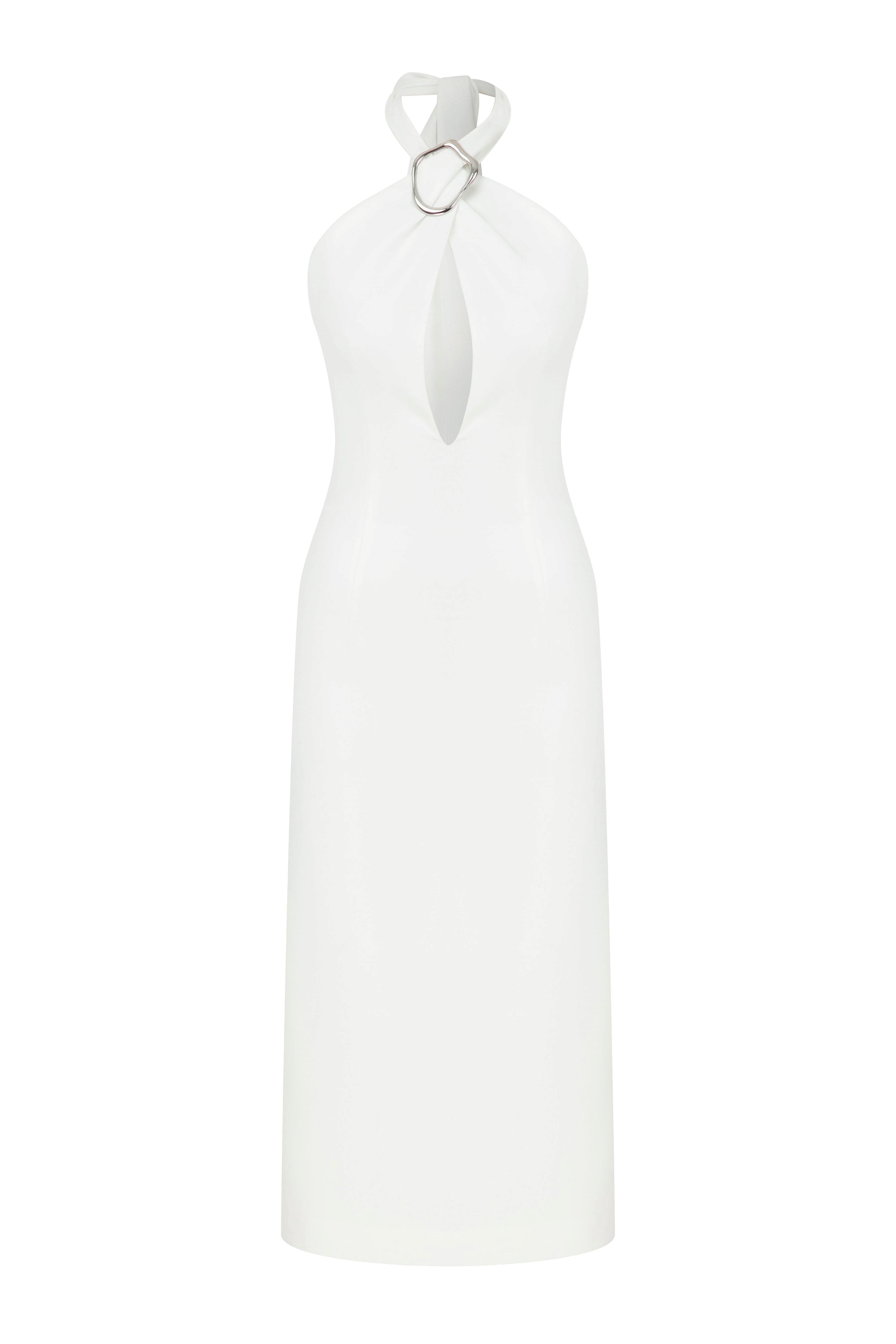 Viana Crepe Midi Dress in Vanilla Ice made by Nazli Ceren