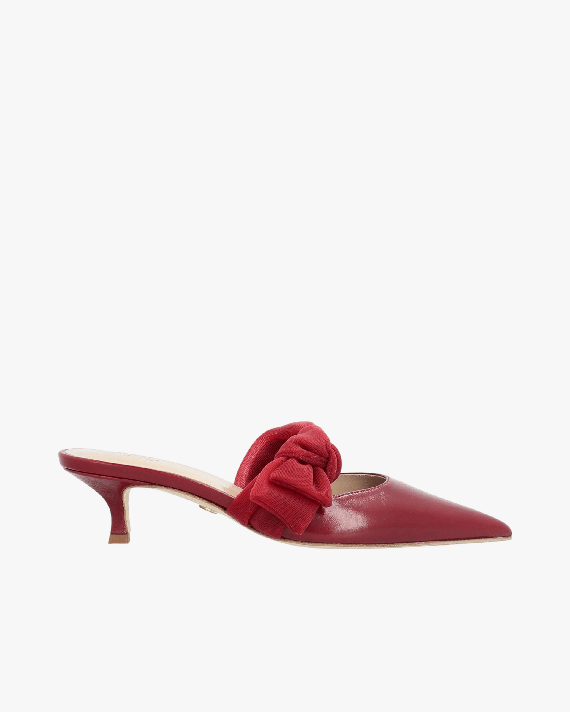 Side Tie Mule 45 Bordeaux Nappa And Mesh made by ATANA