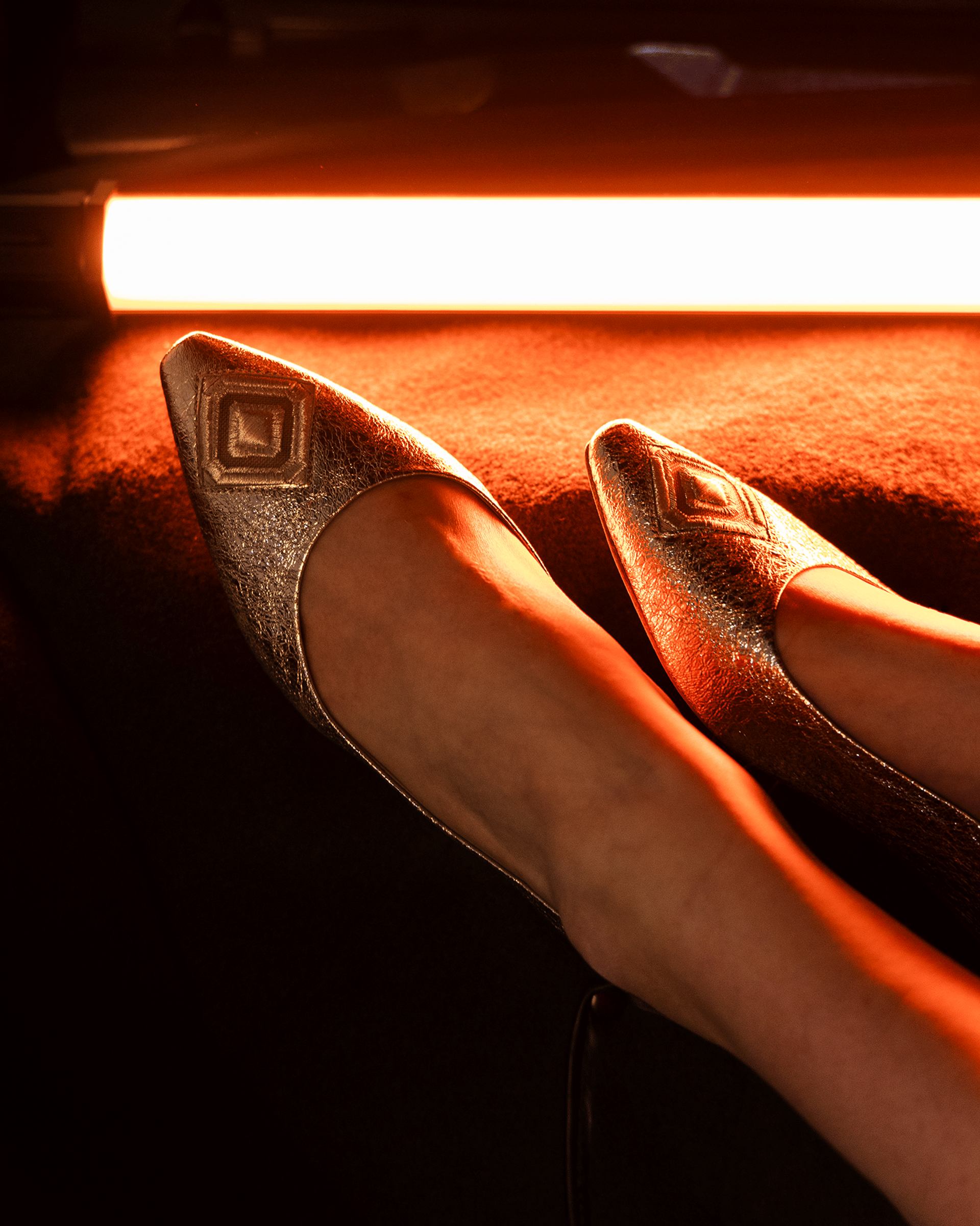 Diamond Ballerina Molten Gold Leather in Gold made by ATANA