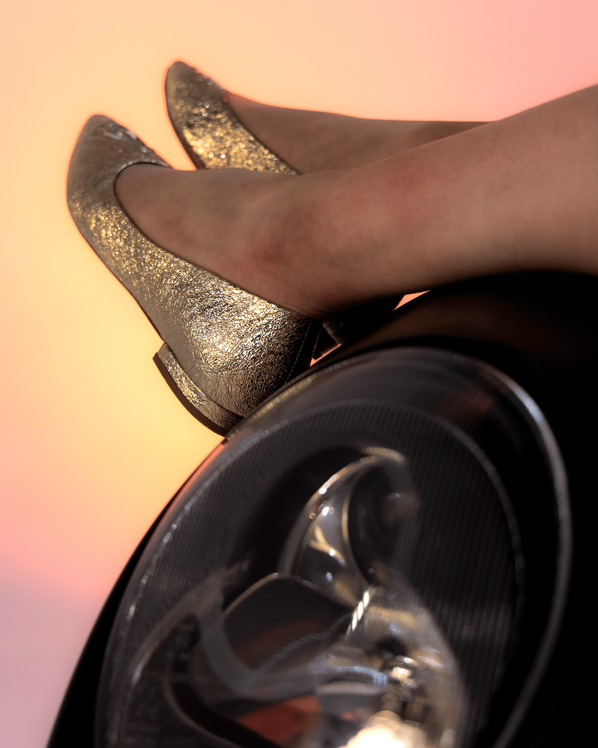 Diamond Ballerina Molten Gold Leather in Gold made by ATANA