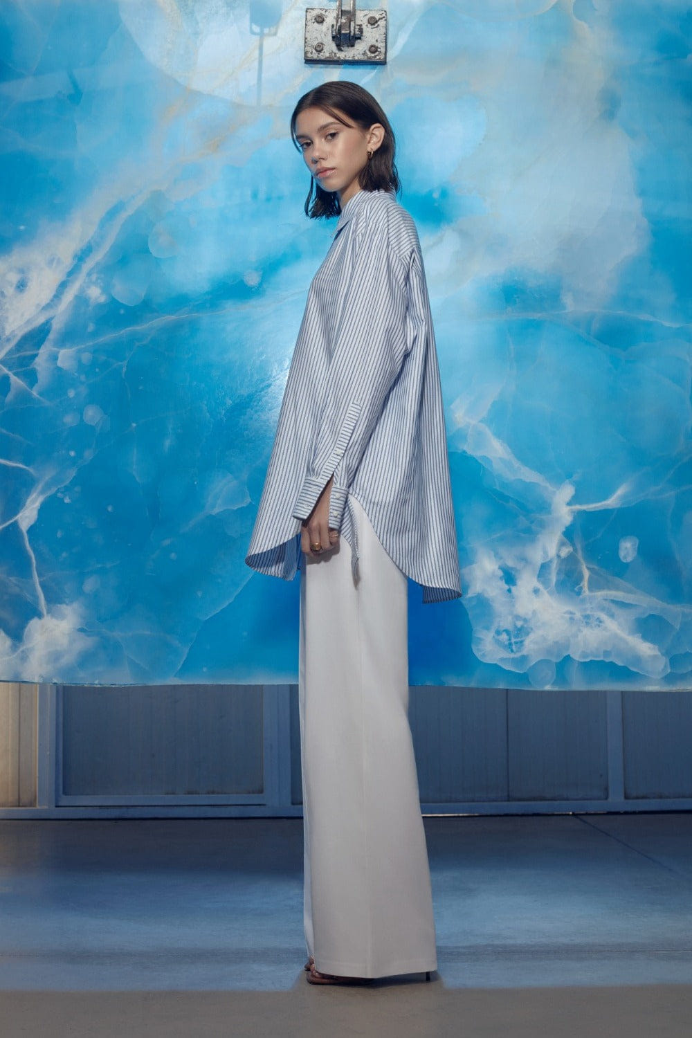 Saze Cuff Detailed Cotton Shirt made by Nazli Ceren