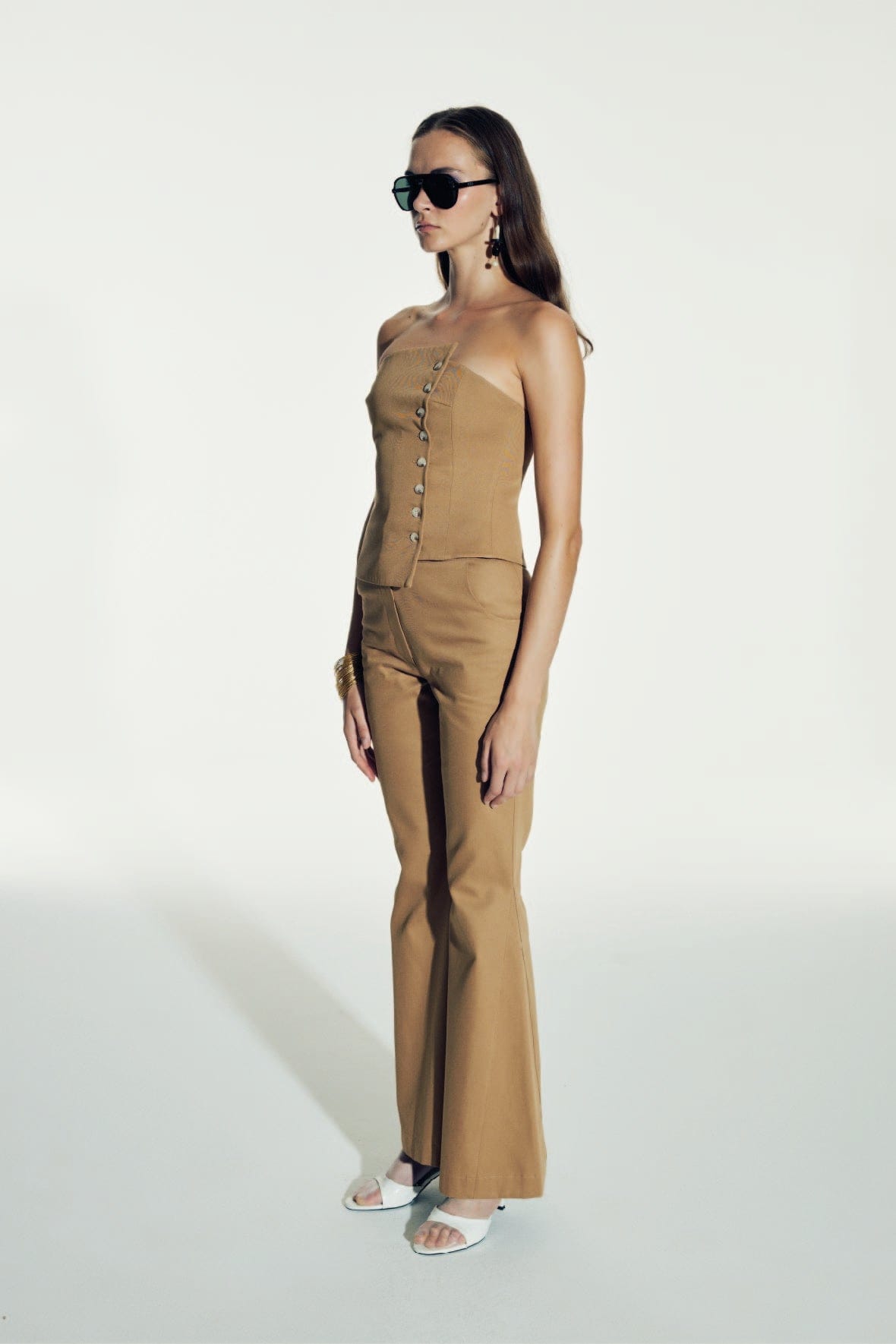 Odyle Cotton Bustier in Golden Straw made by Nazli Ceren