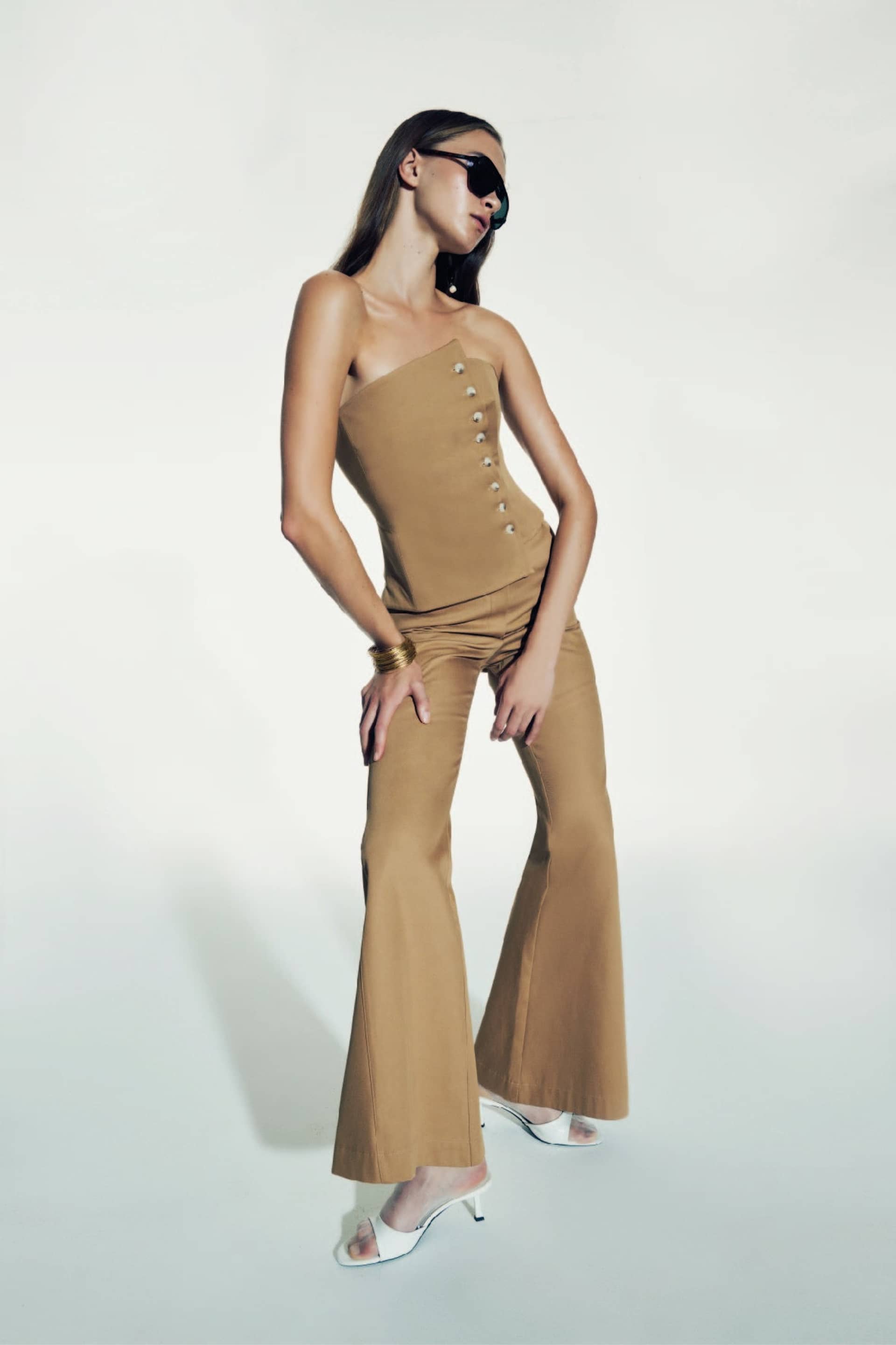 Odyle Cotton Bustier in Golden Straw made by Nazli Ceren