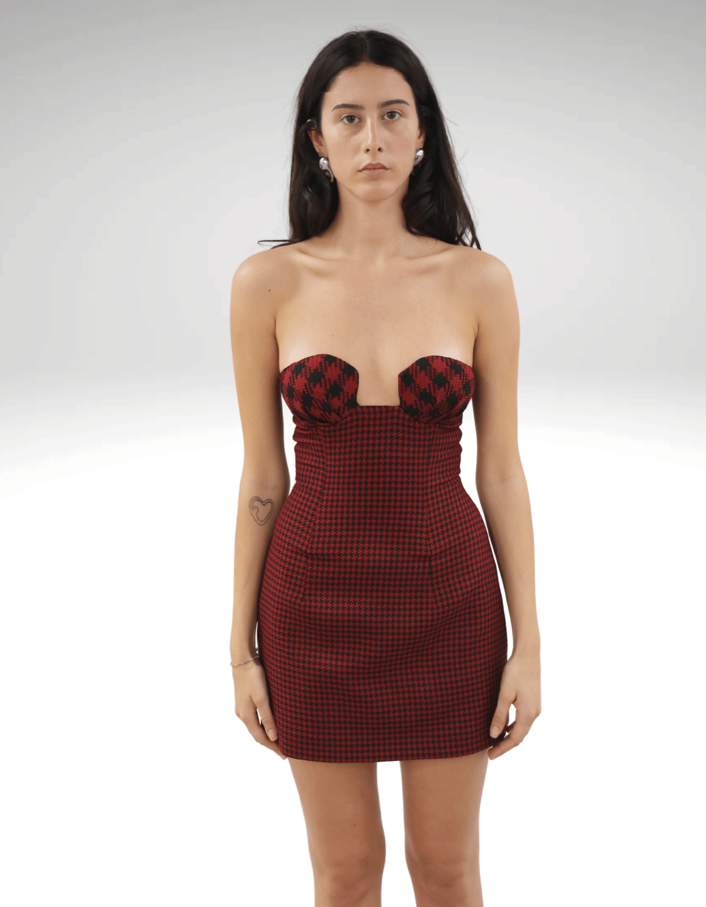 TISSA Red And Black Party Mini Dress made by MAET