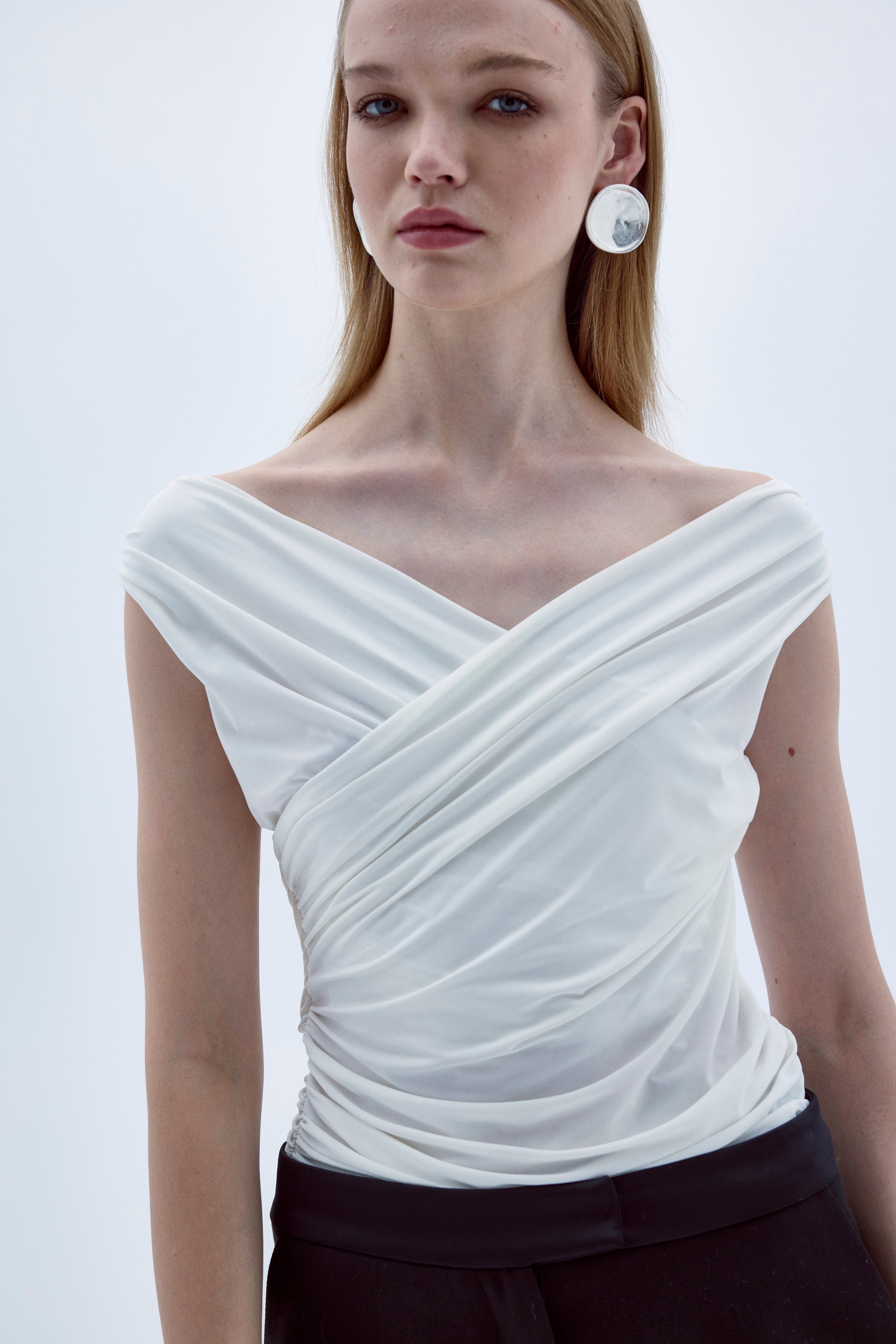 Cheri Blouse In White made by Nazli Ceren