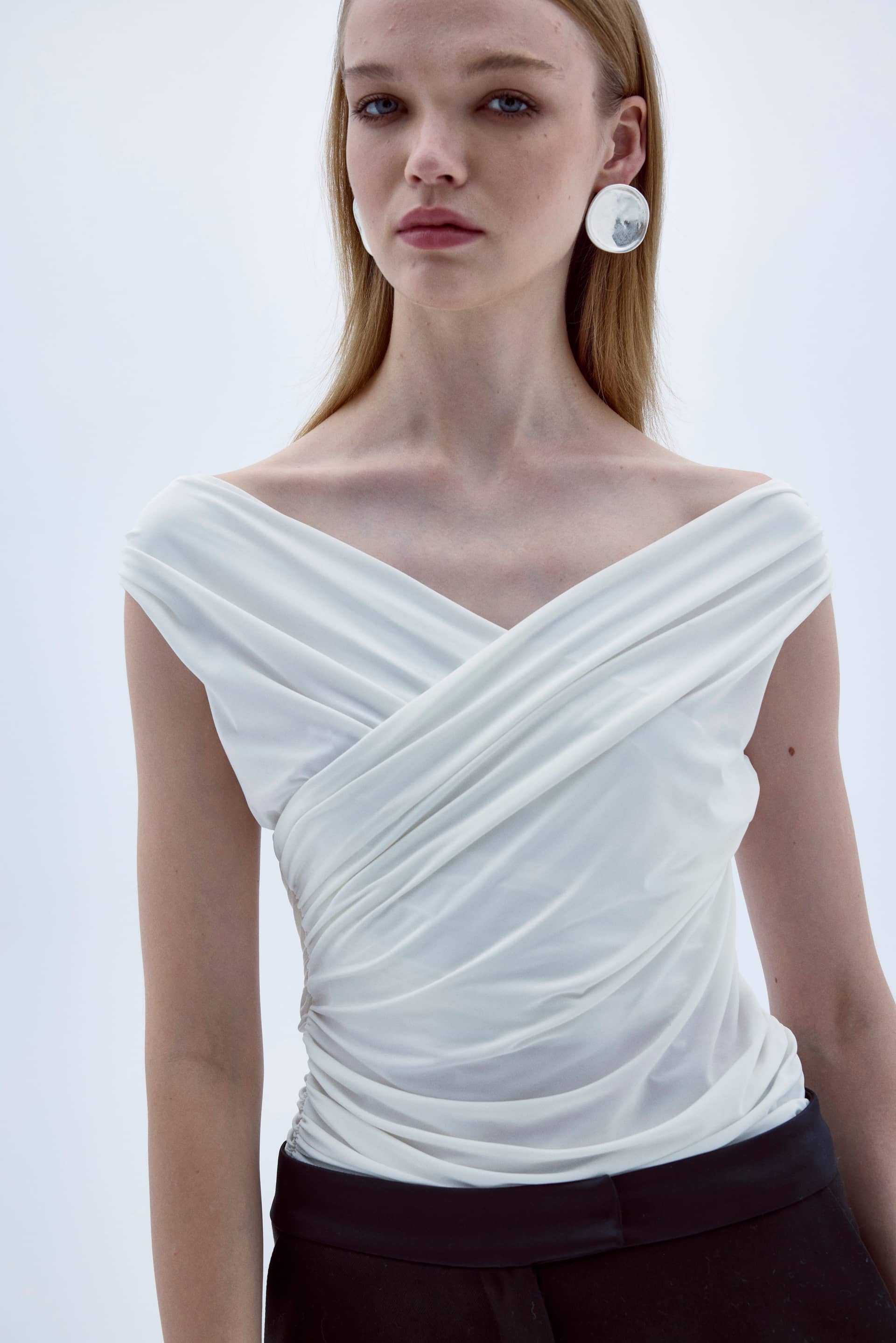 Cheri Blouse In White made by Nazli Ceren