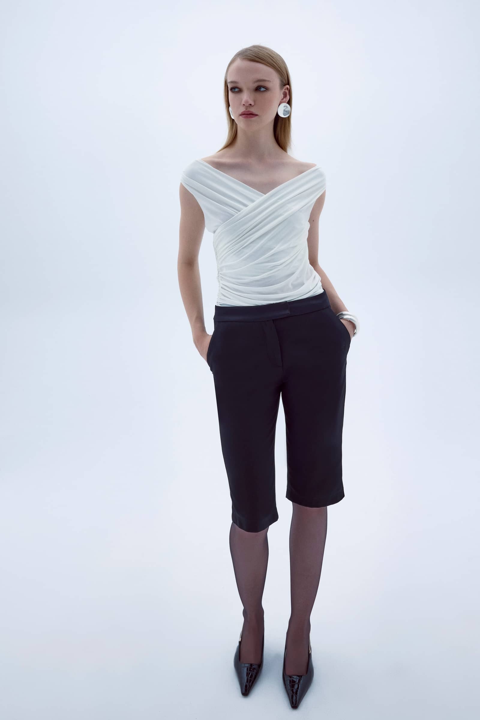 Cheri Blouse In White made by Nazli Ceren