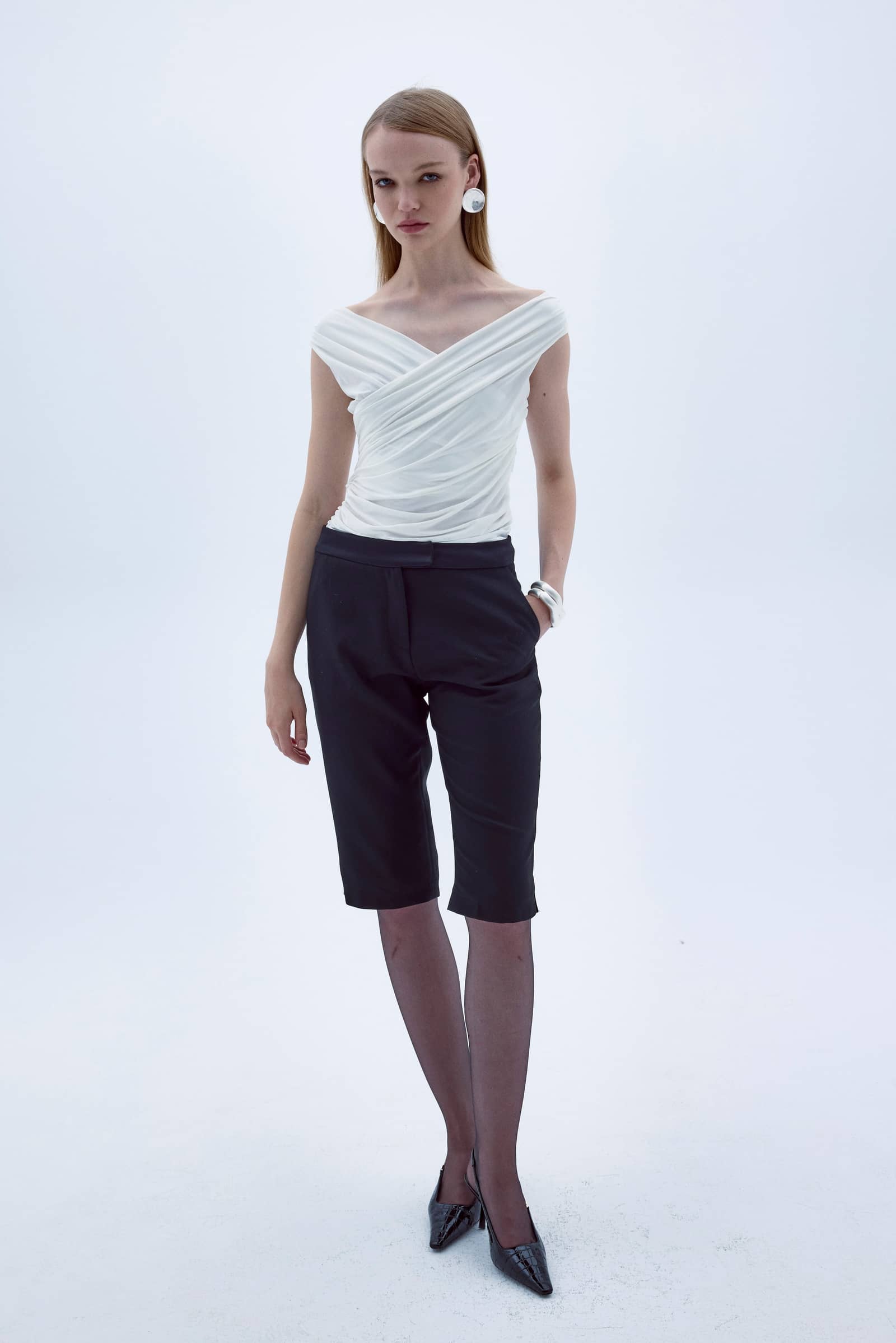 Cheri Blouse In White made by Nazli Ceren