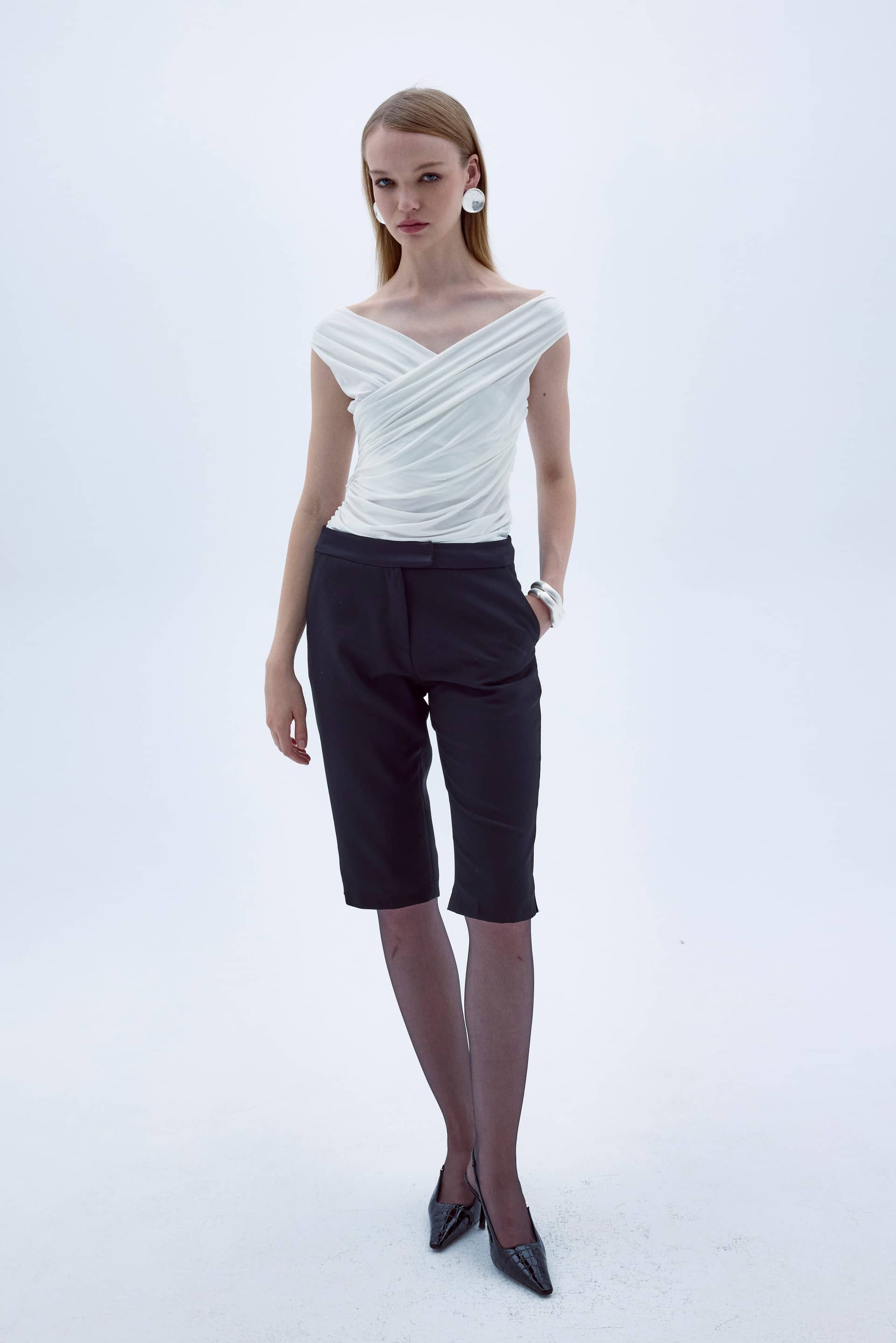 Cheri Blouse In White made by Nazli Ceren