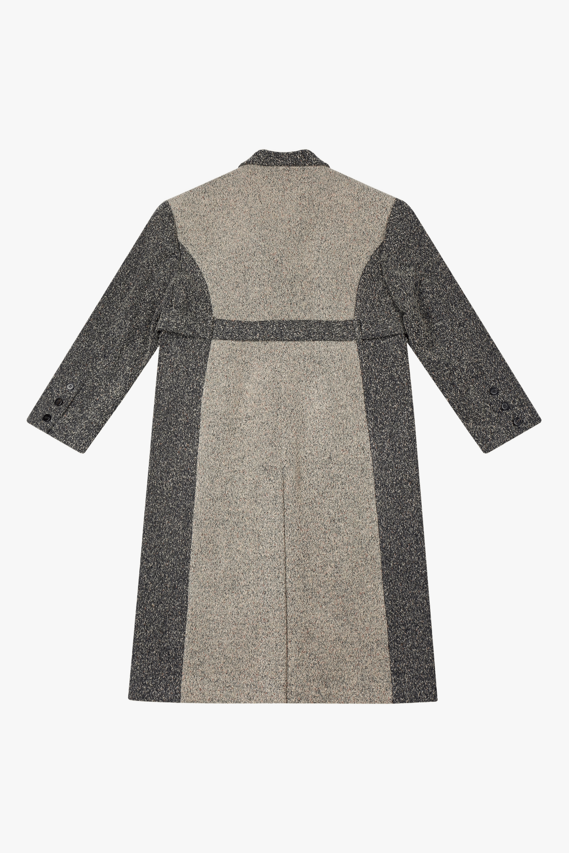 WOOL-BLEND TEXTURED LONG COAT made by YIBRI