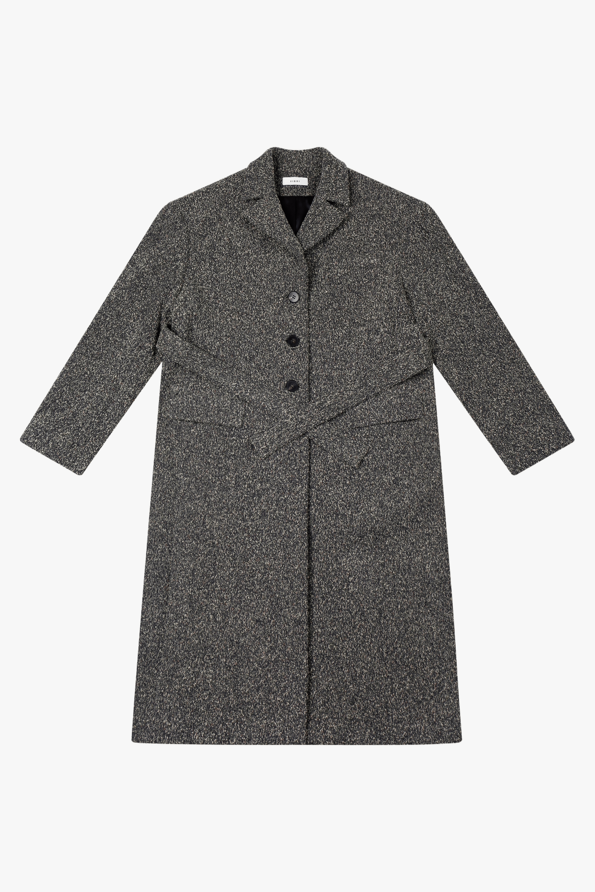 WOOL-BLEND TEXTURED LONG COAT made by YIBRI
