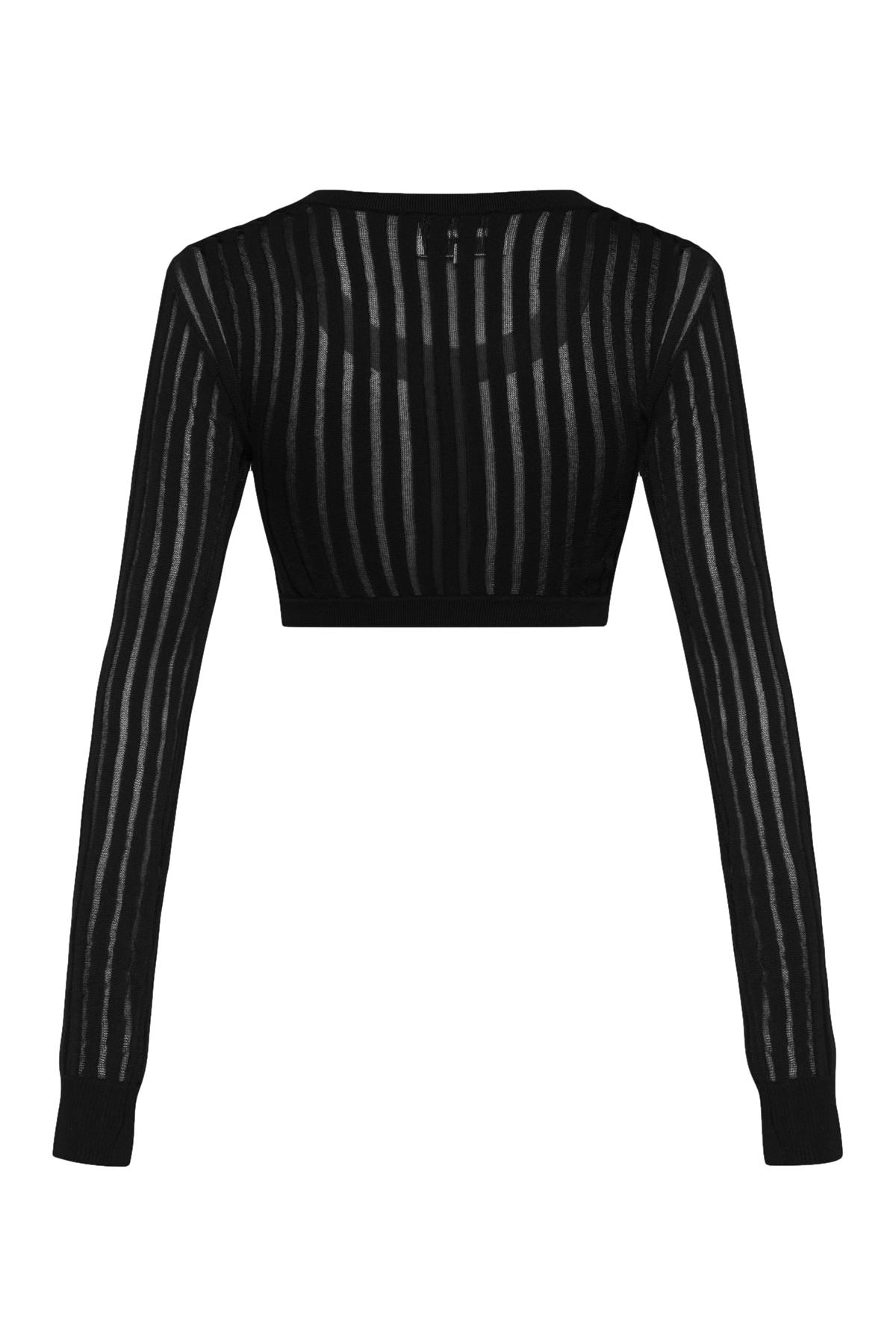 TULLE-PANELED KNIT CARDIGAN in Black made by KEBURIA