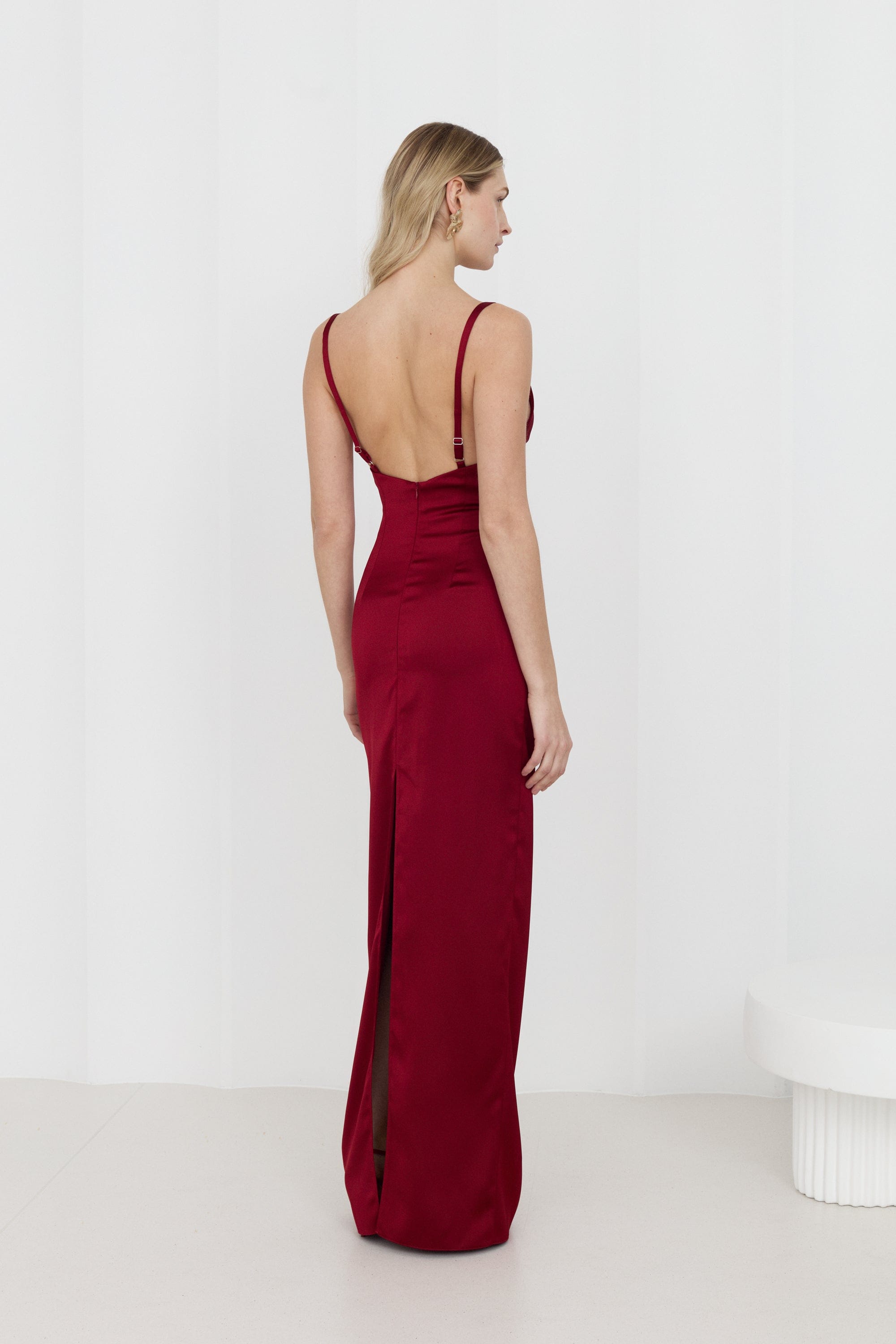 NADA Long Red Wine Evening Dress made by UNDRESS