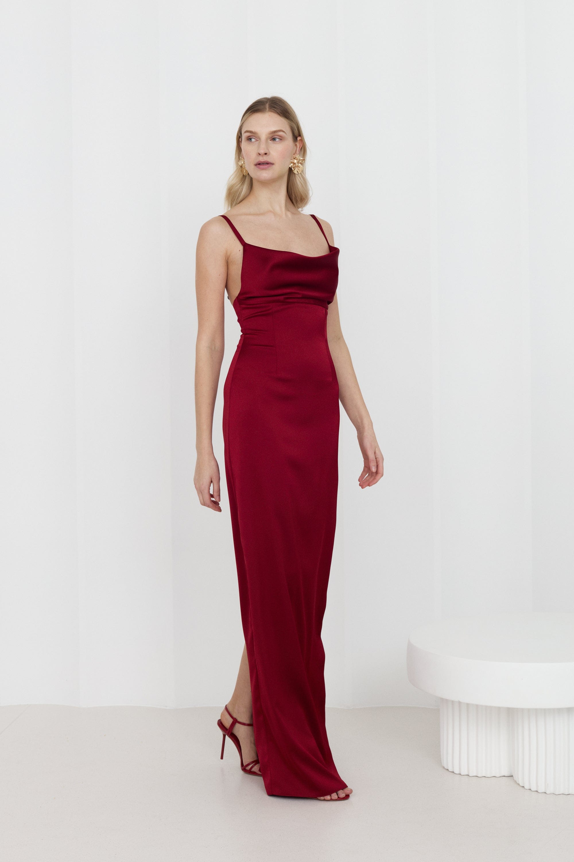 NADA Long Red Wine Evening Dress made by UNDRESS