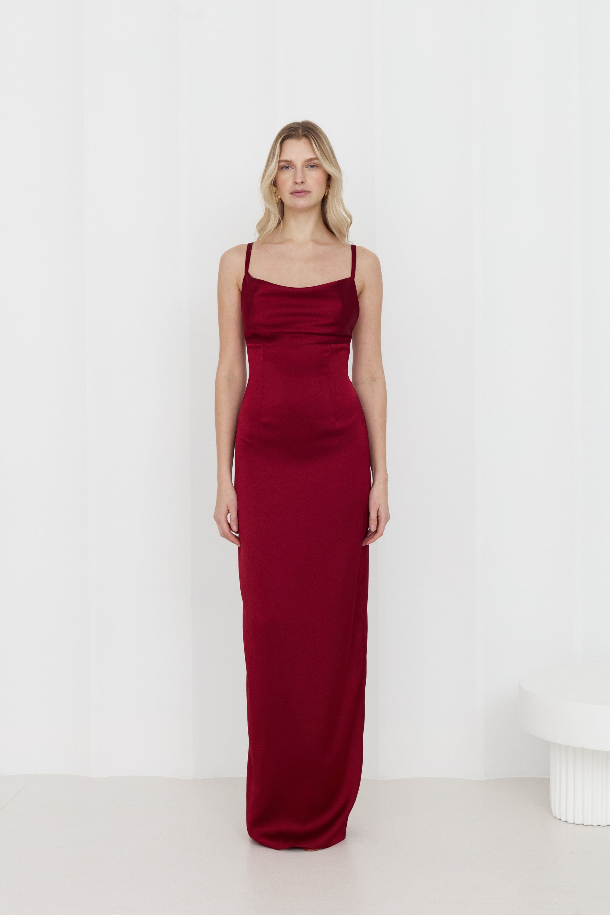 NADA Long Red Wine Evening Dress made by UNDRESS