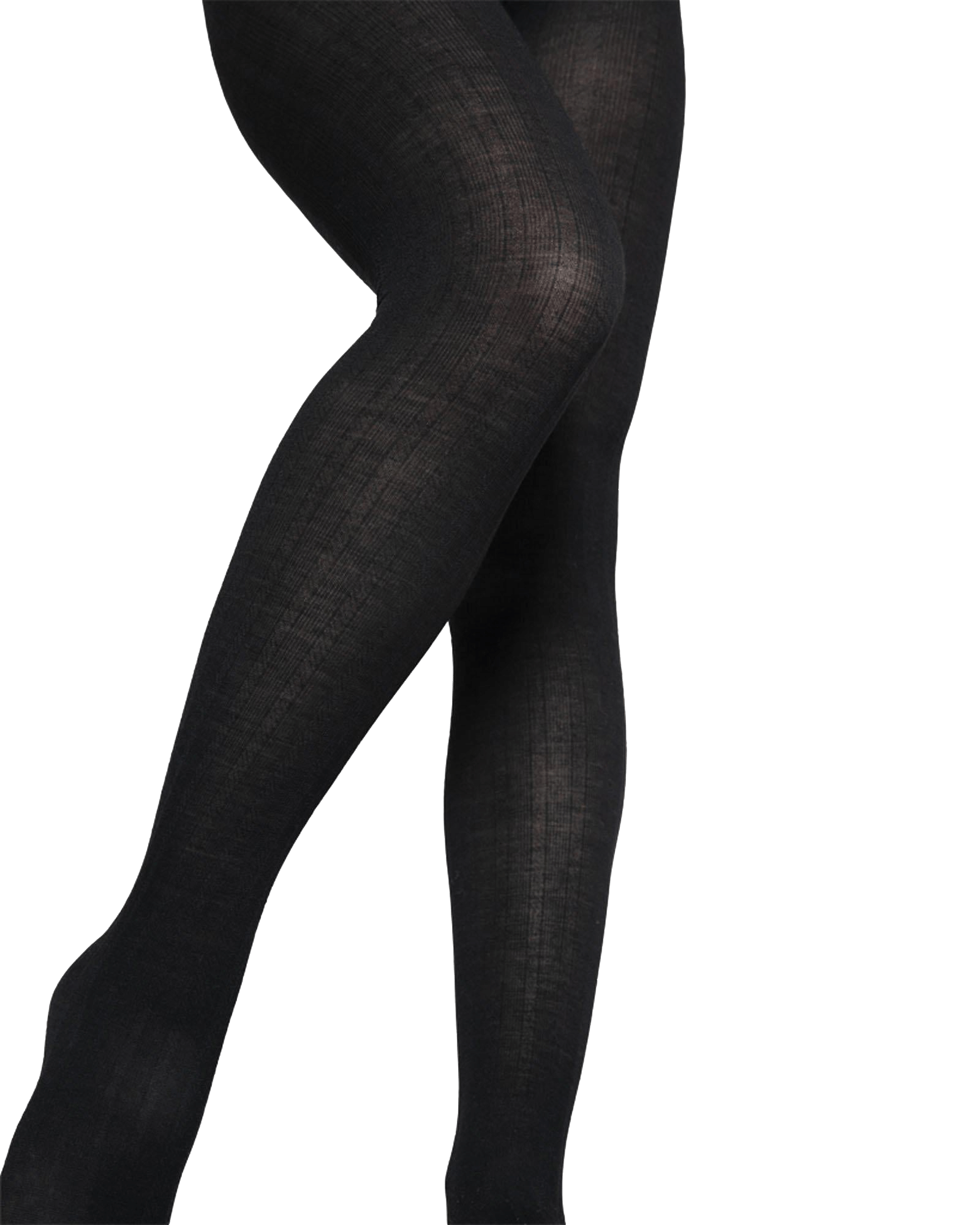 Freja Organic Wool Tights in Black made by Swedish Stockings