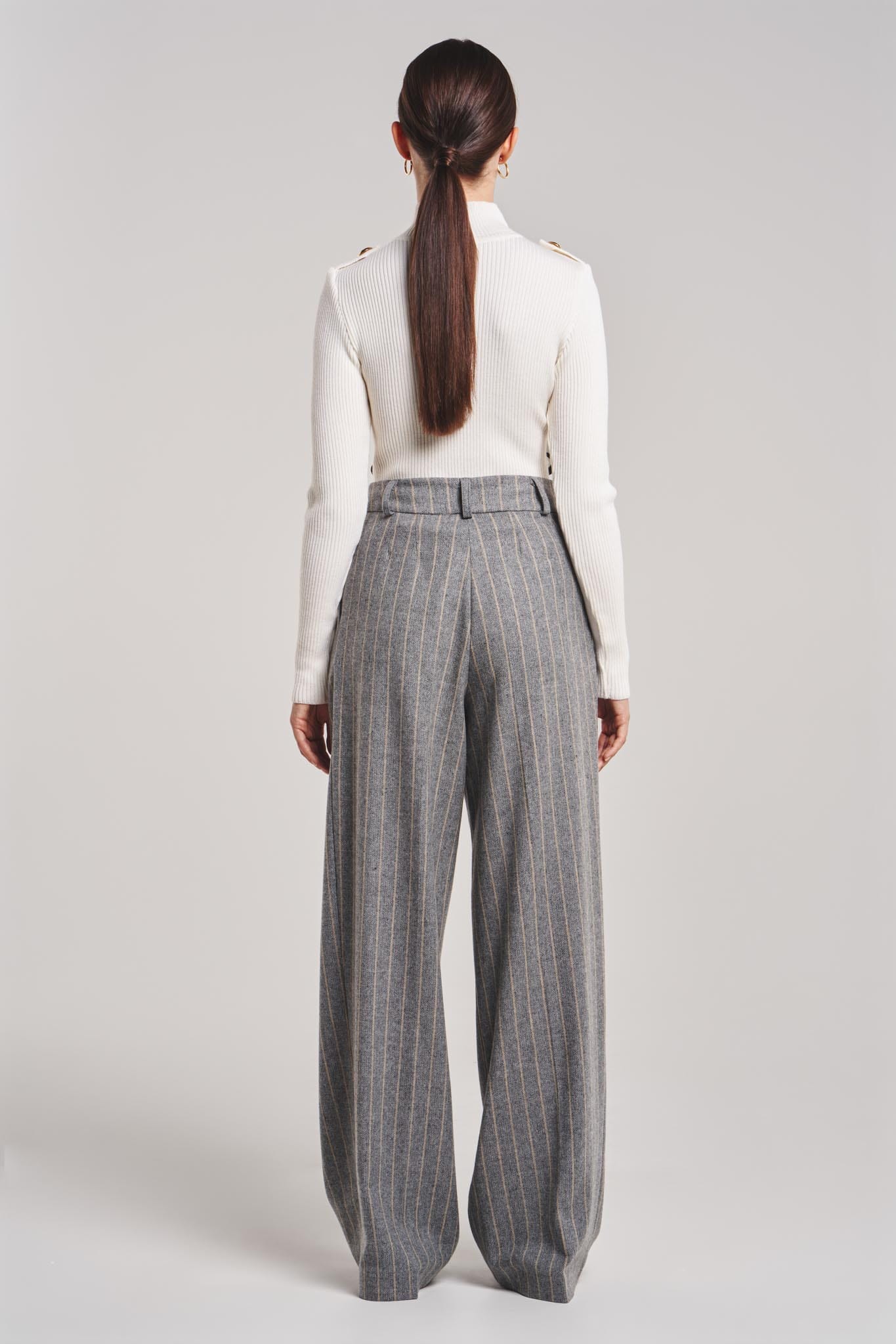 WHITE MERINO WOOL GOLF made by BENU Studio