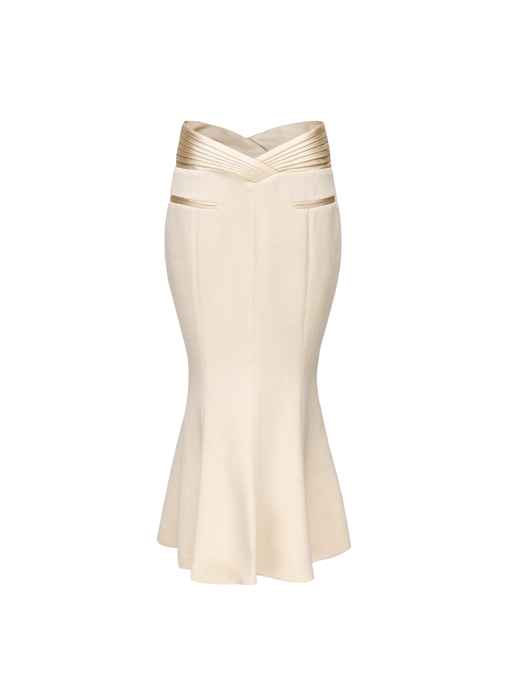 Belle Satin Skirt (Beige (Final Sale) in White made by Nana Jacqueline