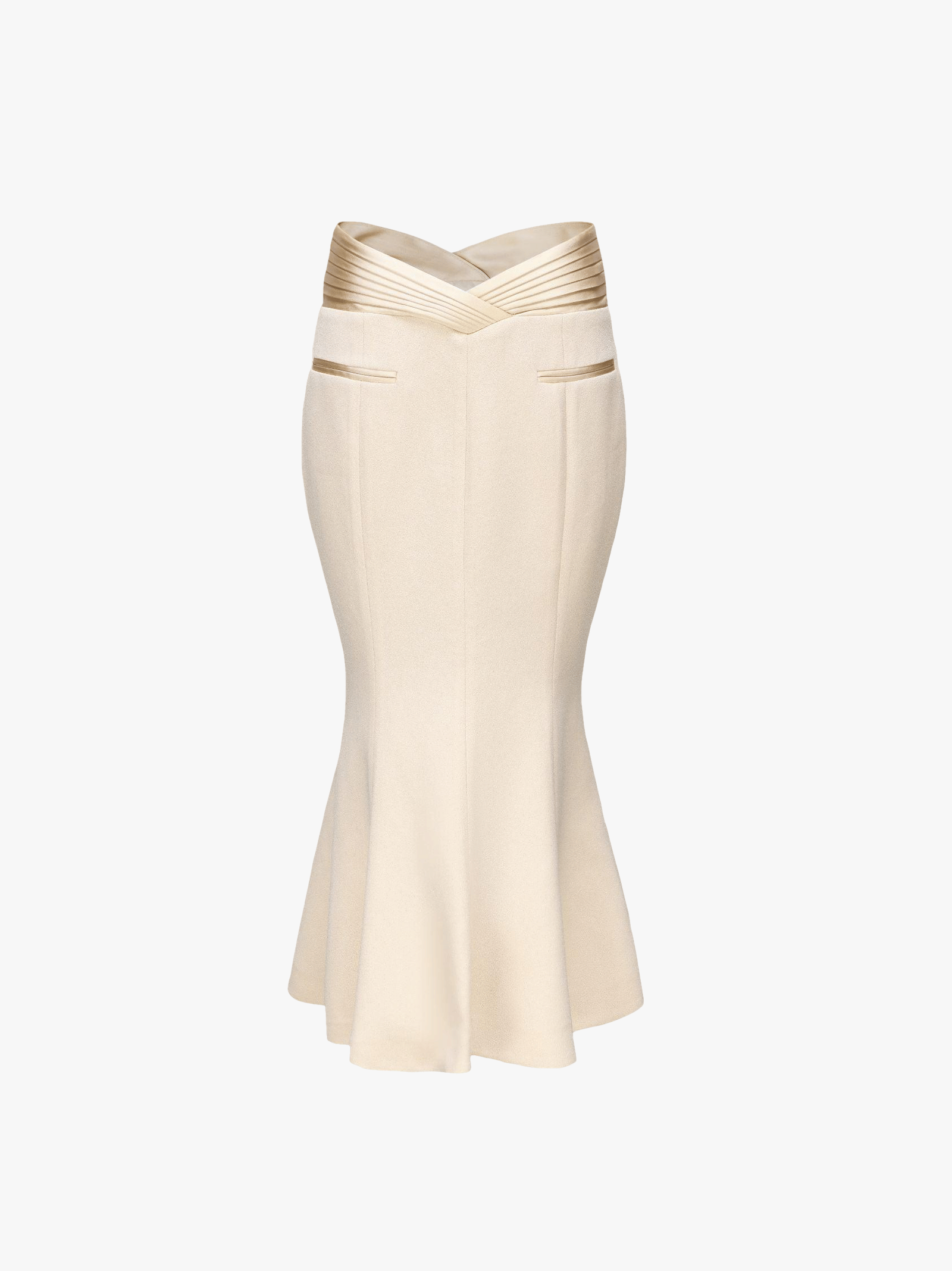 Belle Satin Skirt (Beige (Final Sale) in White made by Nana Jacqueline