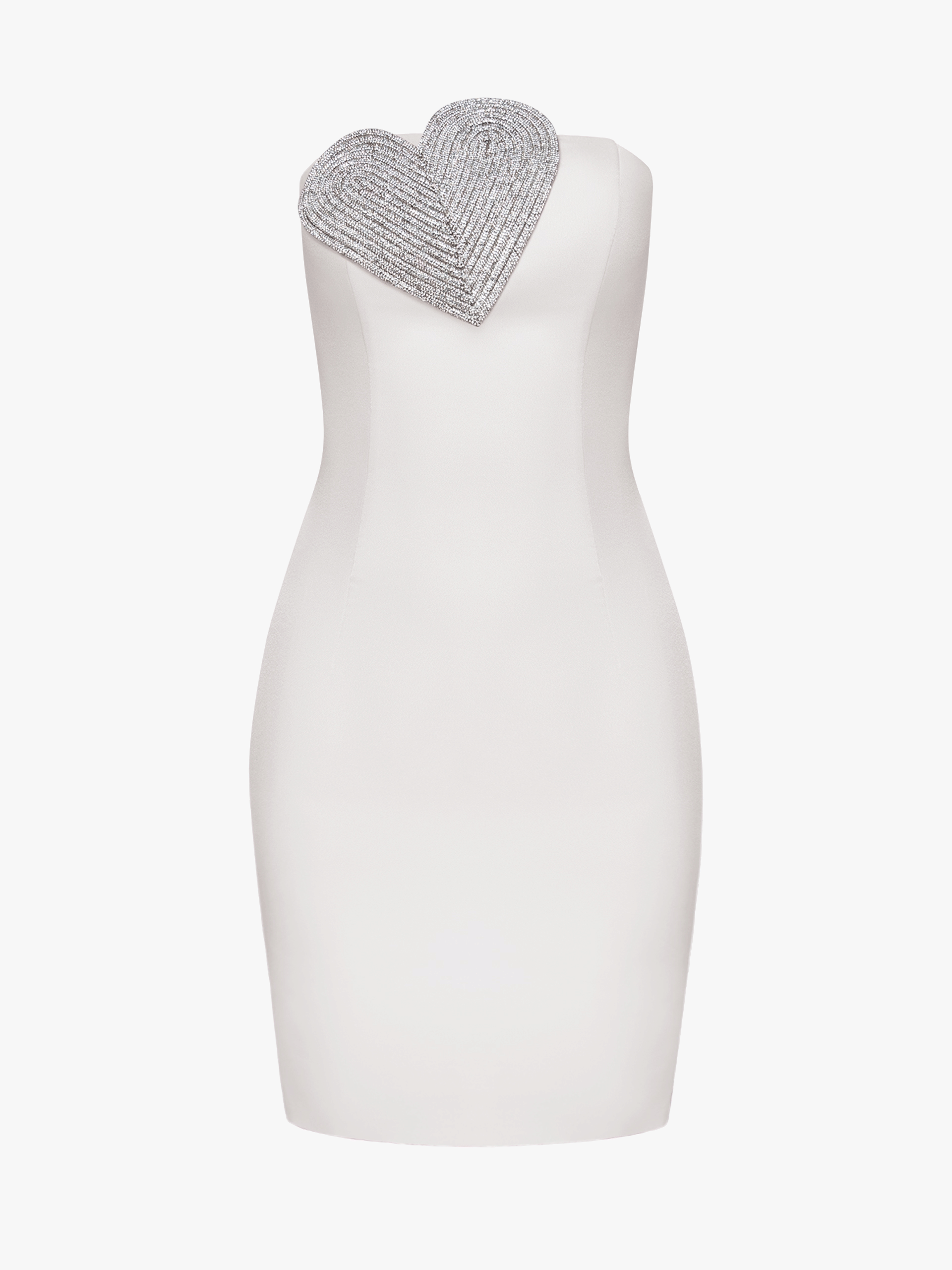 Heart-Embellished Strapless Mini Dress made by NDS The Label