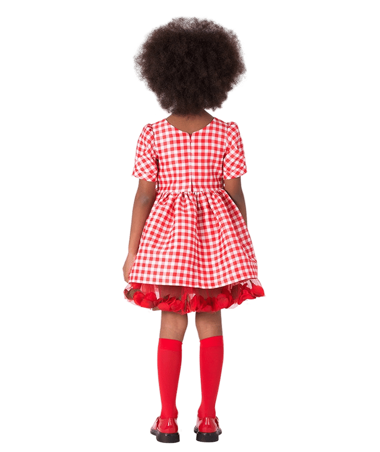 3D Petals Plaid Dress made by Mama Luma