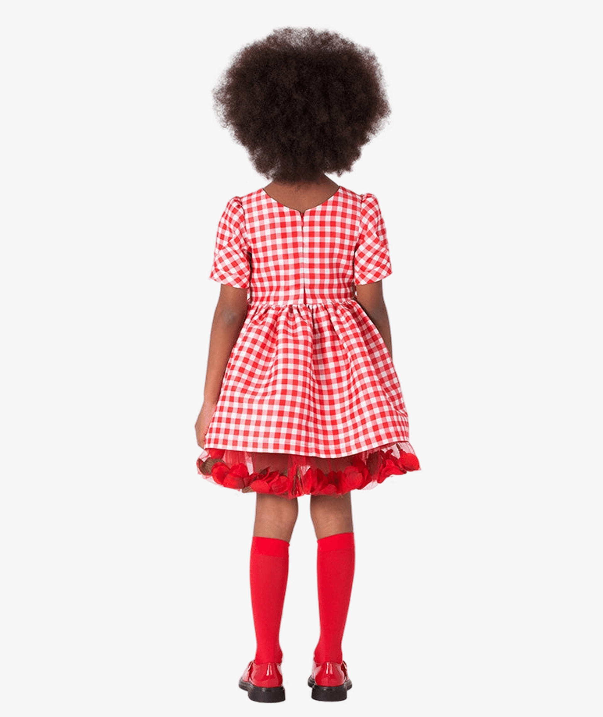 3D Petals Plaid Dress made by Mama Luma