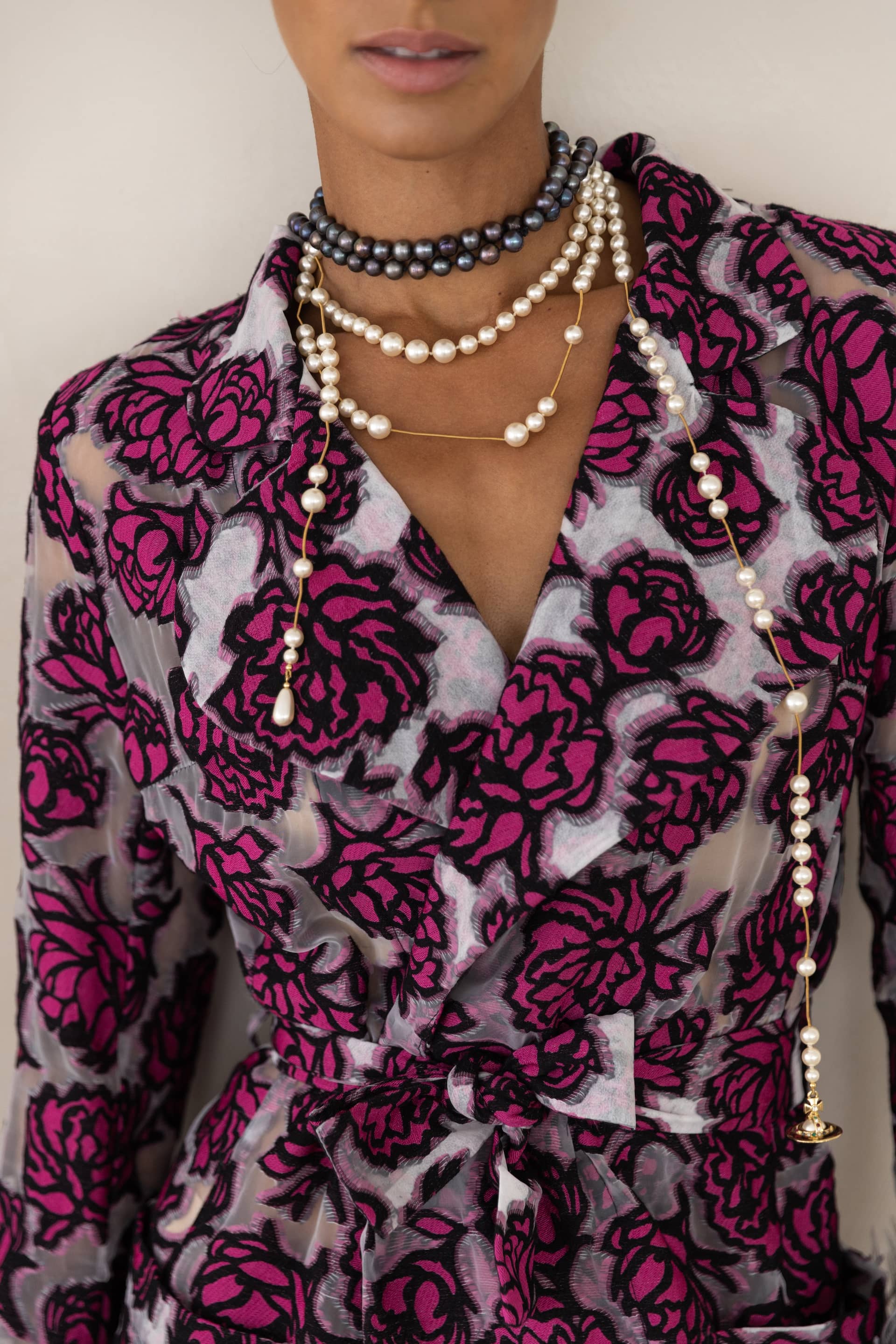 Rose red coat with detachable feathers cuffs in Red made by ANDREEVA