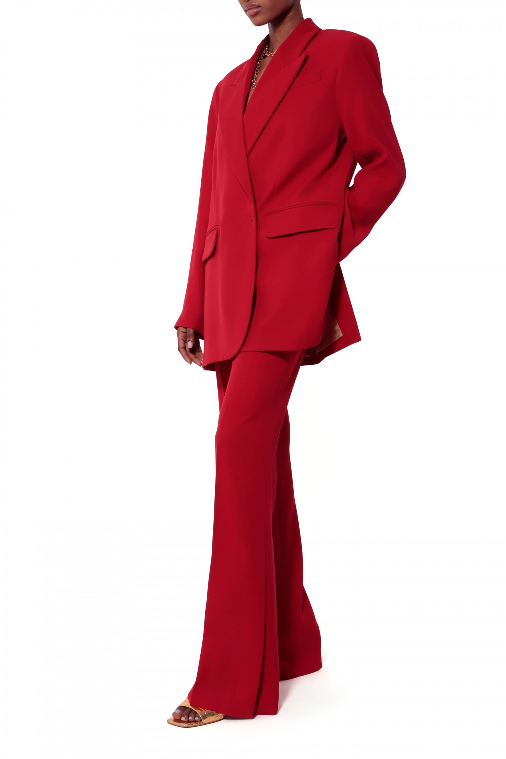 Blair Ribbon Red Blazer made by HALEWSKI