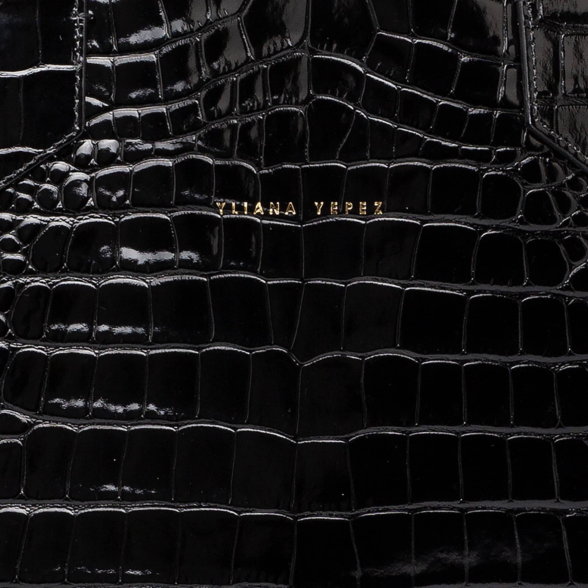 Sarah embossed croc black tote made by Yliana Yepez