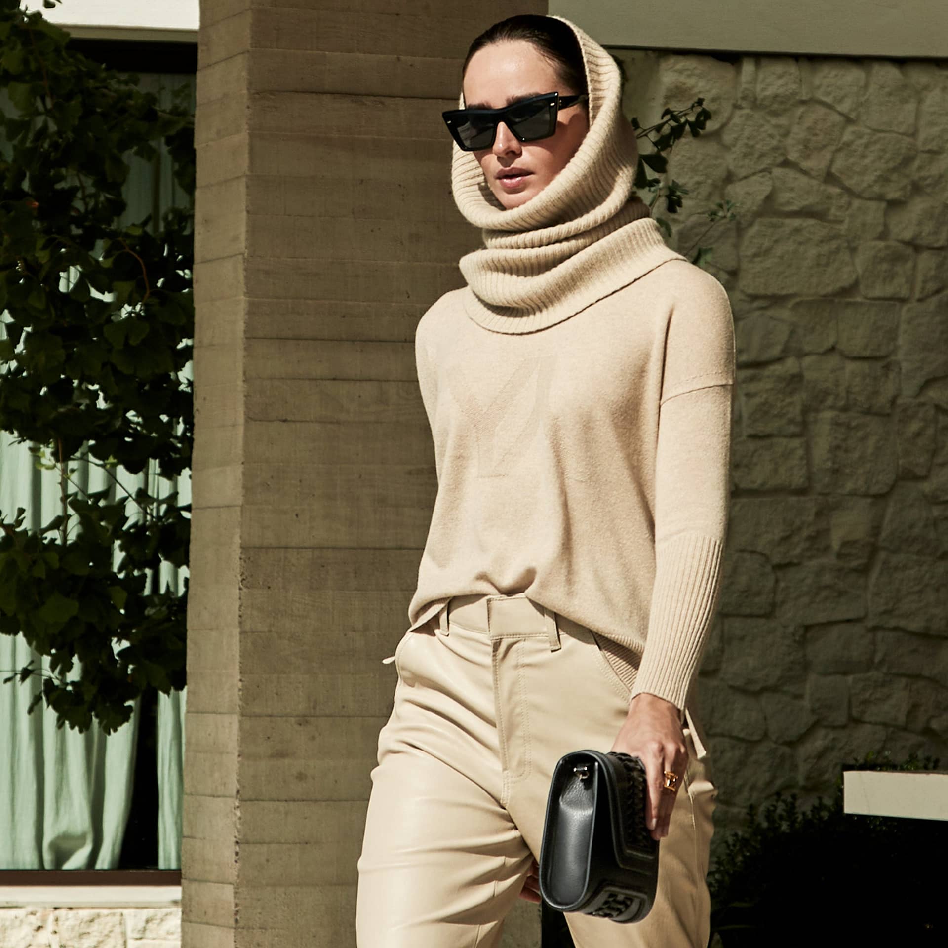 Boxy Sweater With YY Logo Sand made by YLIANA YEPEZ