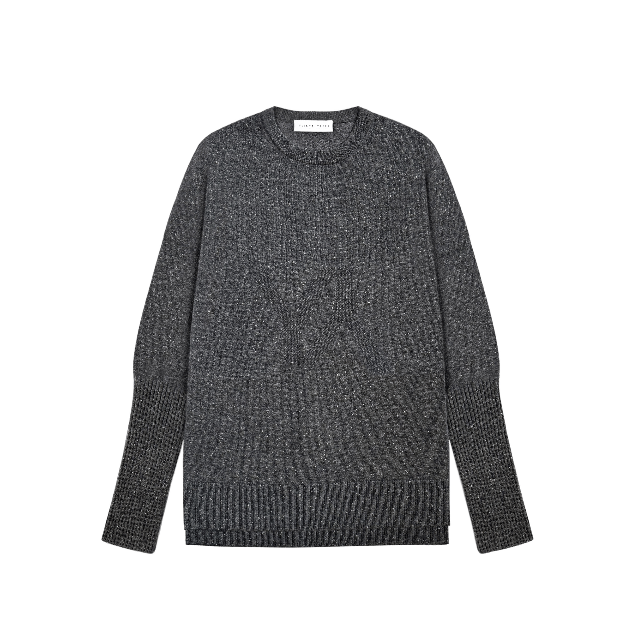 Boxy Sweater Cashmere Confetti Dark Grey made by YLIANA YEPEZ