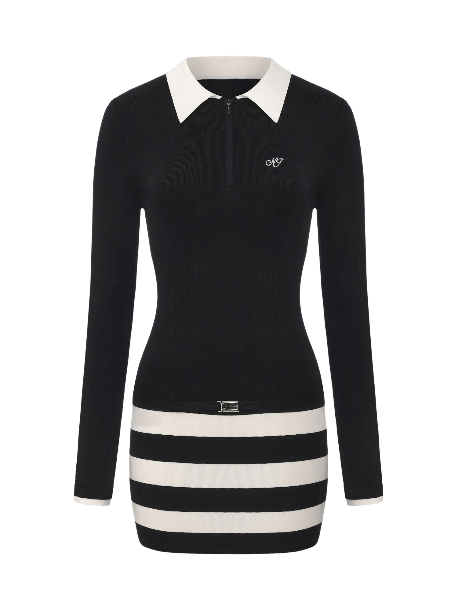 Tessa Striped Black Knit Dress made by Nana Jacqueline