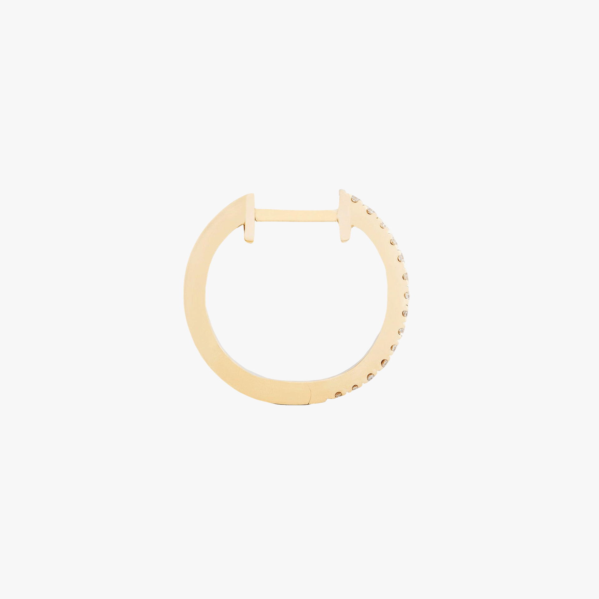 HOOP - WHITE DIAMOND & PLAIN YELLOW GOLD - 14MM made by ENNUI