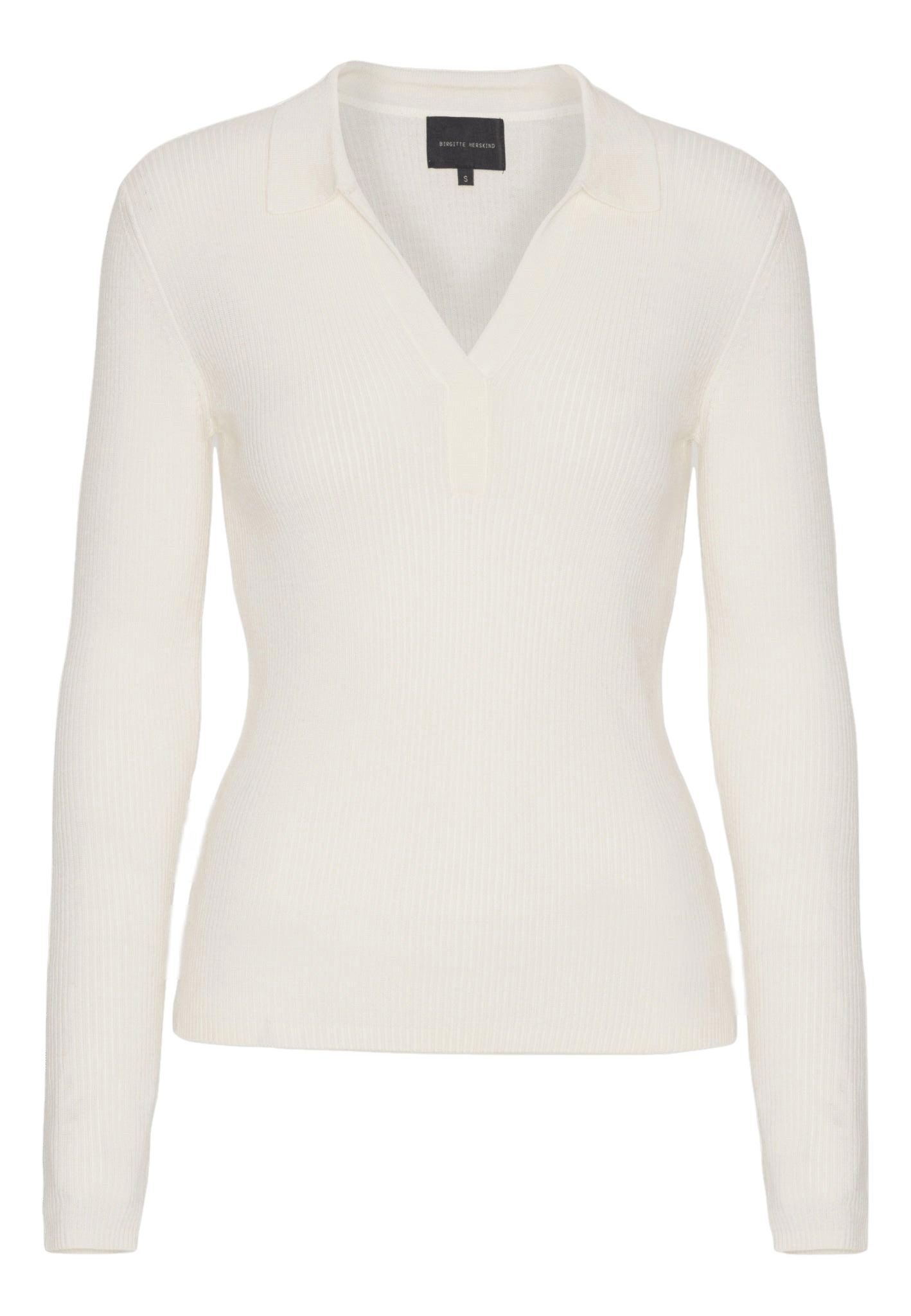 Cadee Knit Polo Blouse - Off White made by HERSKIND