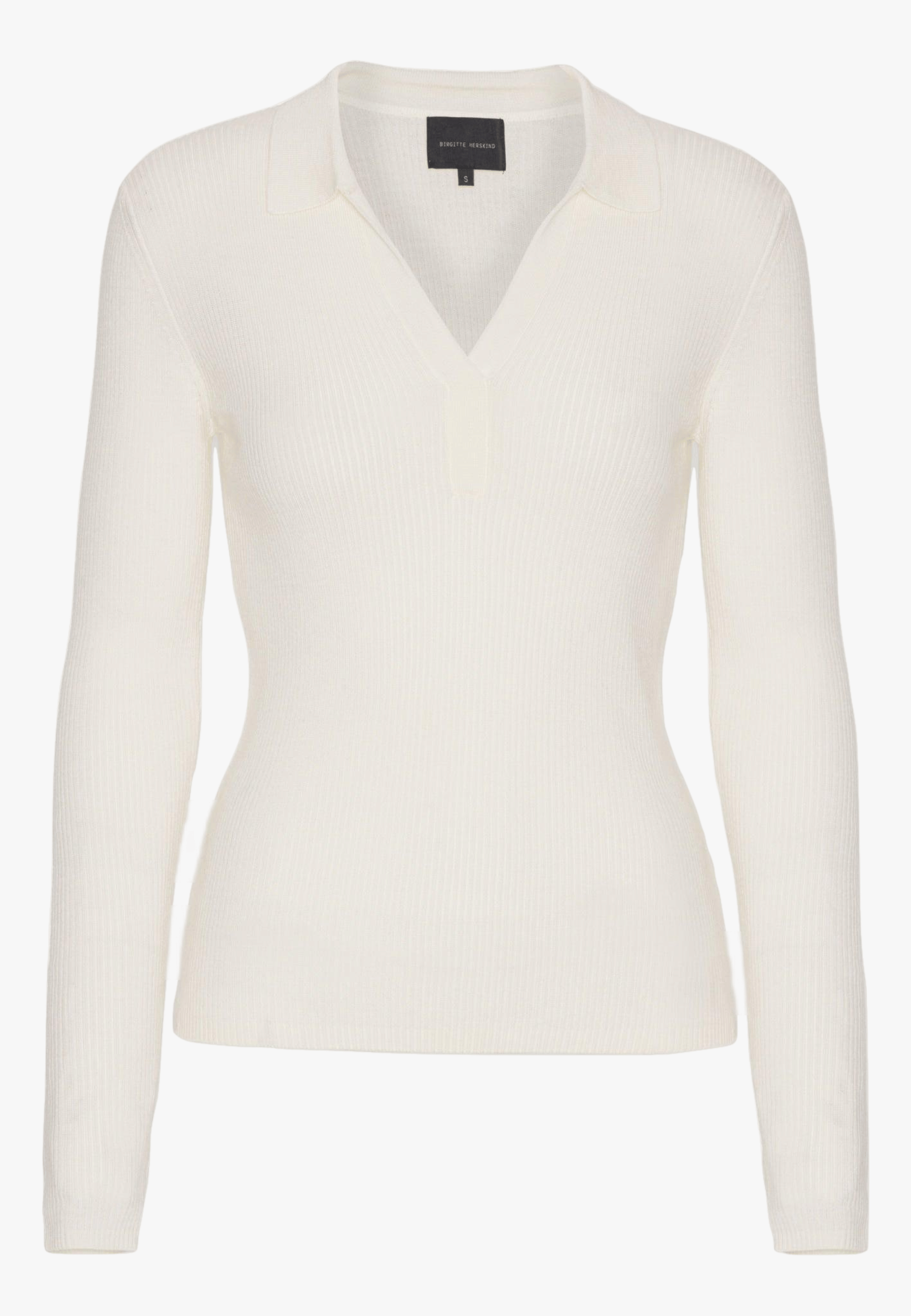Cadee Knit Polo Blouse - Off White made by HERSKIND