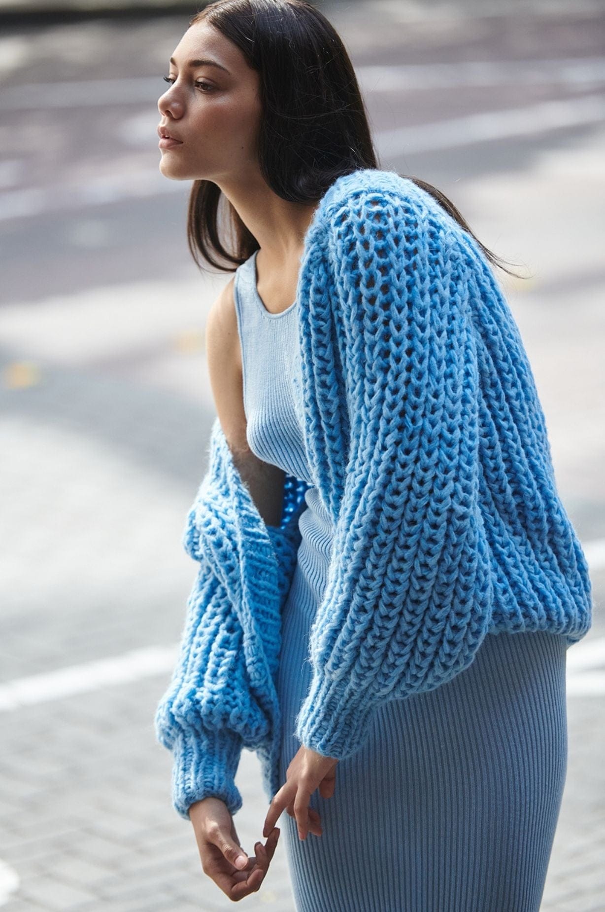 YACU Cardigan in Blue made by AYNI