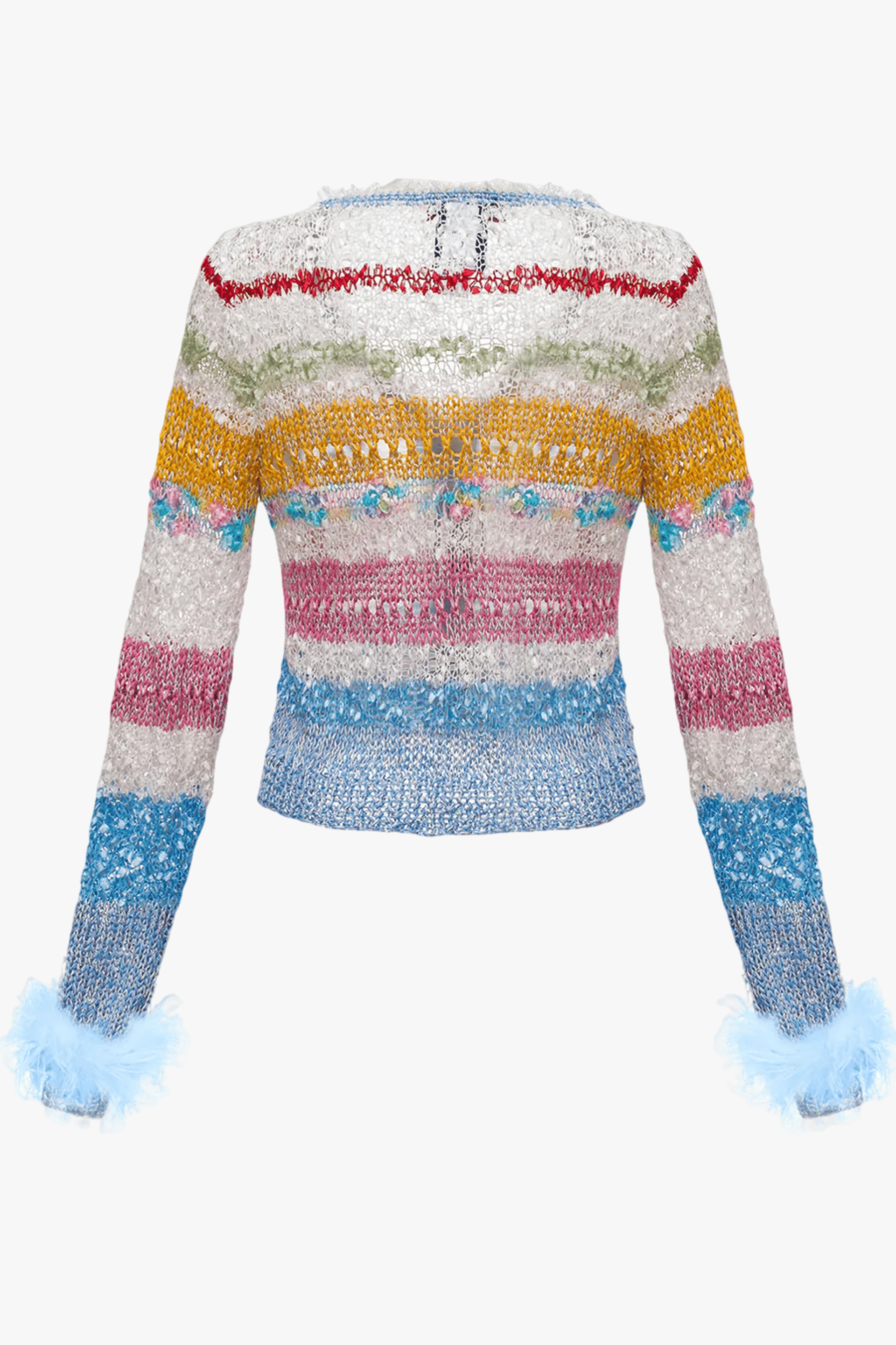 California Handmade Knit Sweater With Feathers made by ANDREEVA