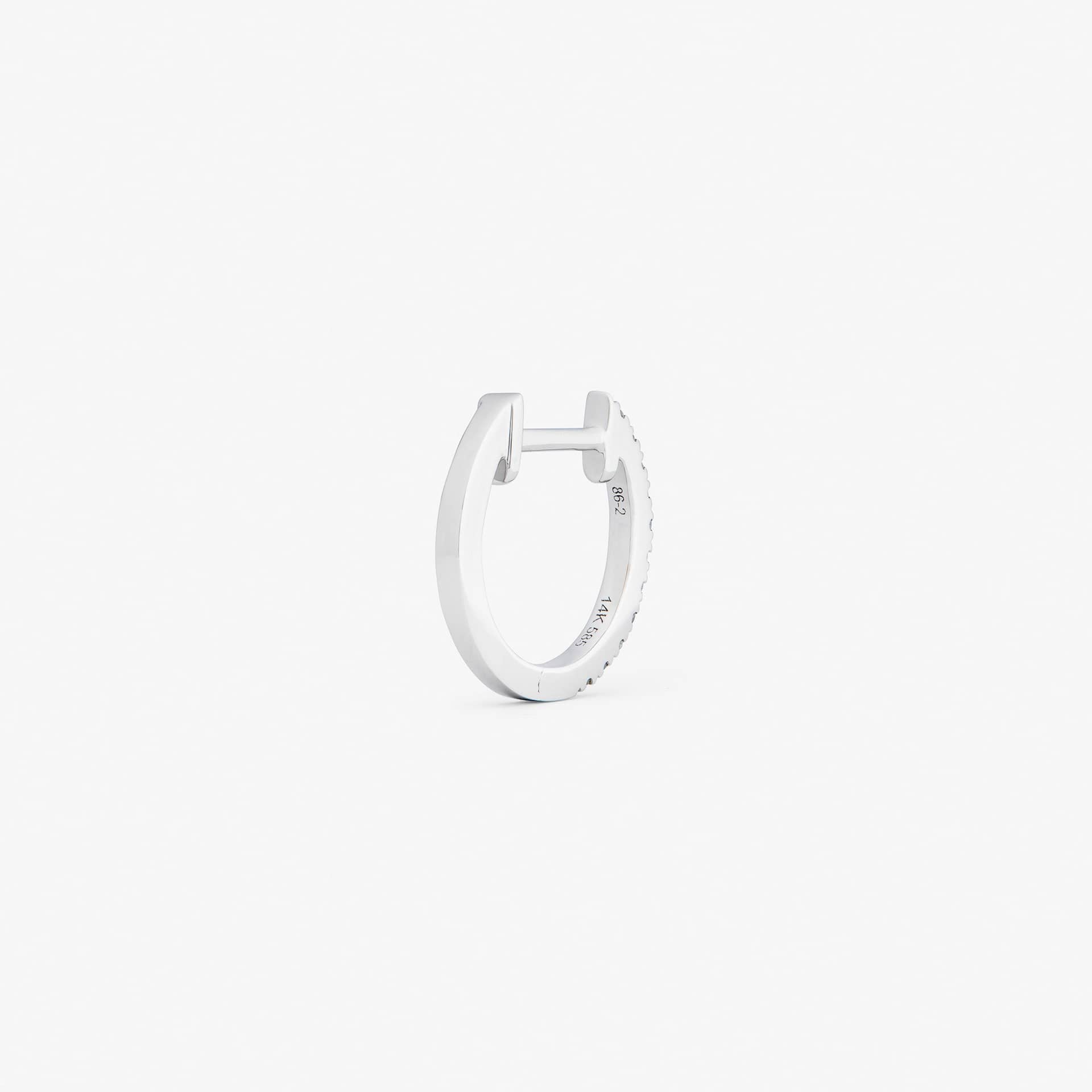 HOOP - WHITE DIAMOND & PLAIN WHITE GOLD - 12MM made by ENNUI