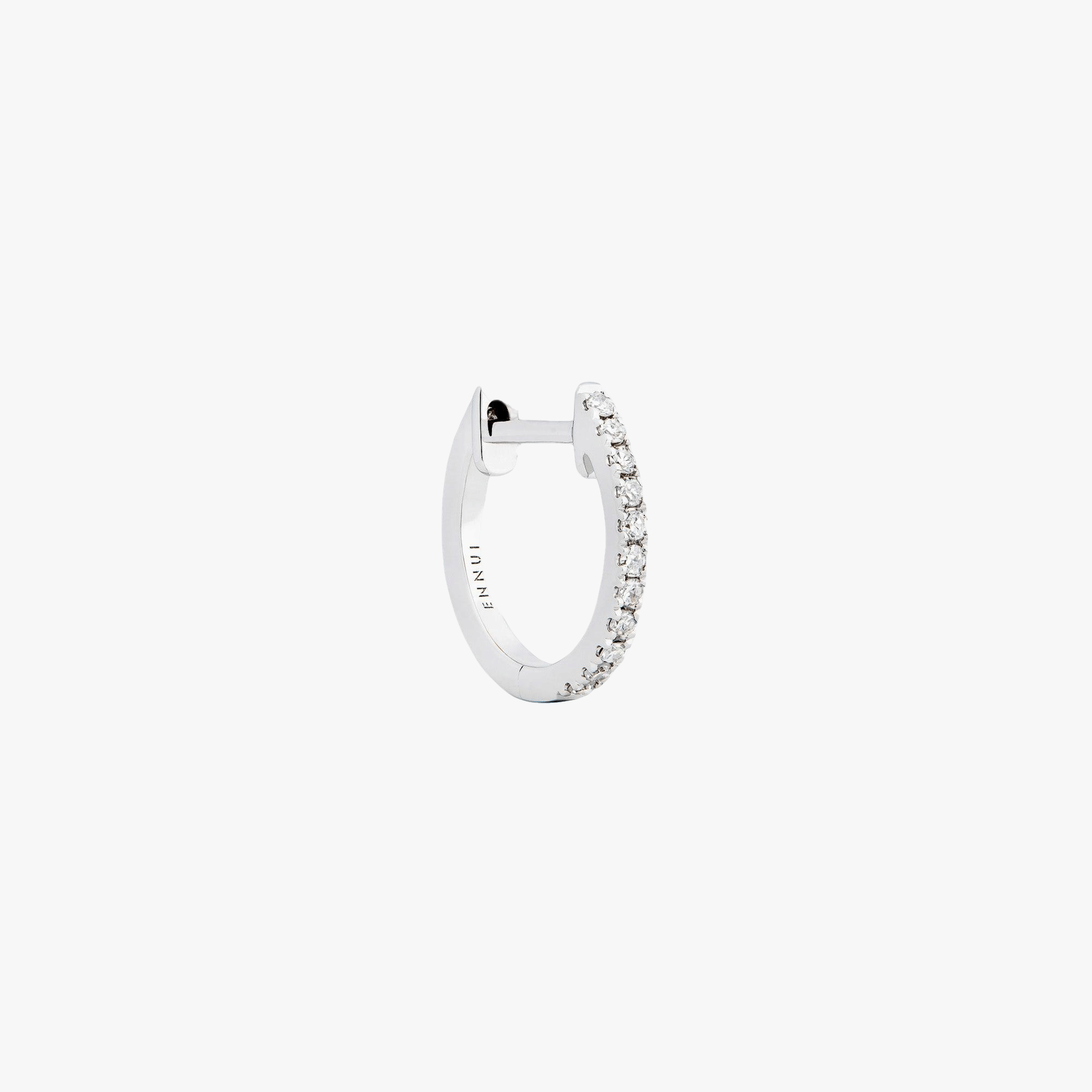 HOOP - WHITE DIAMOND & PLAIN WHITE GOLD - 12MM made by ENNUI