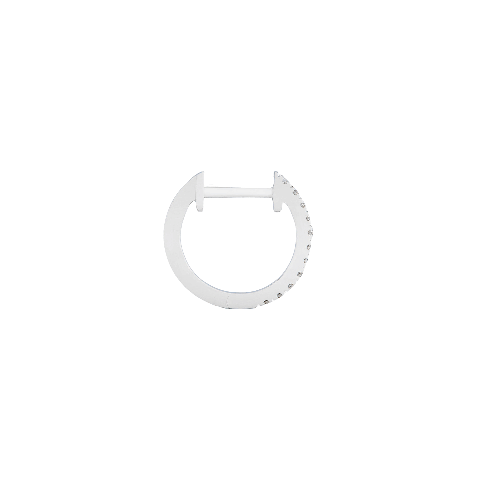 HOOP - WHITE DIAMOND & PLAIN WHITE GOLD - 12MM made by ENNUI