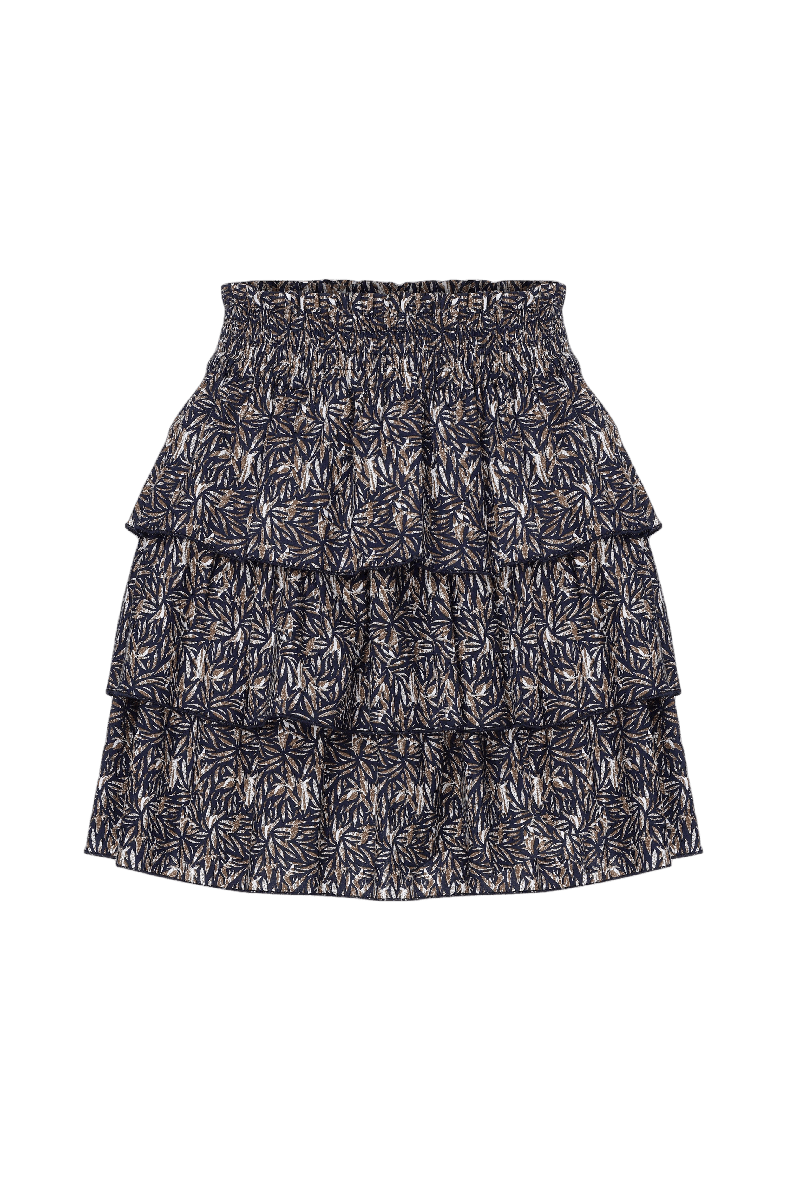 Amy Ruffled Poplin Mini Skirt in Dark Brown made by Nazli Ceren