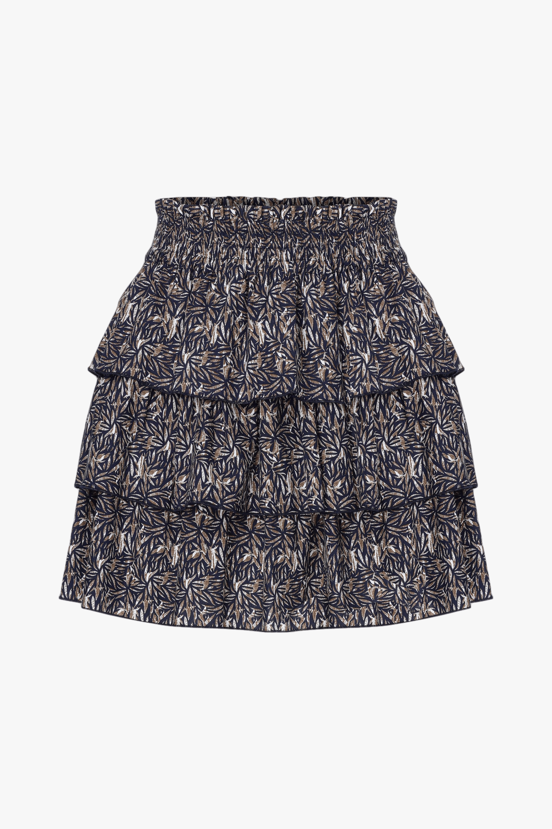 Amy Ruffled Poplin Mini Skirt in Dark Brown made by Nazli Ceren