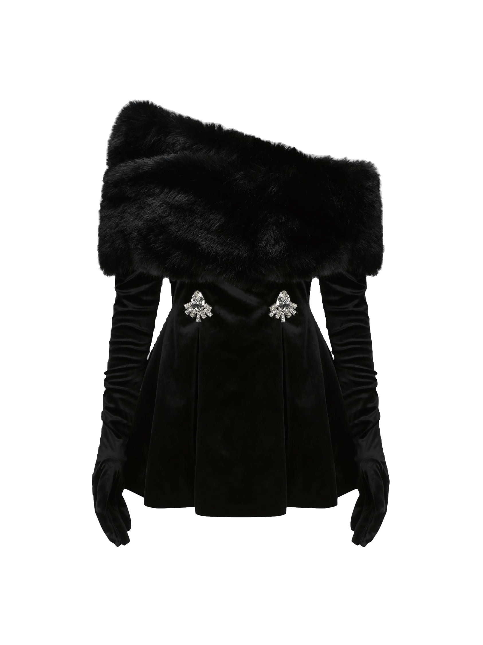 Simone Velvet Dress (Black) in Black made by Nana Jacqueline