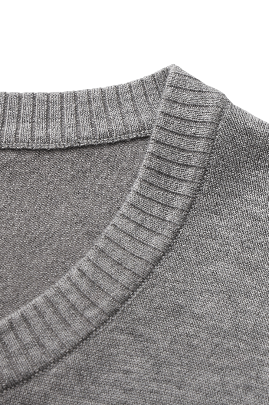 Millie Round-Neck Grey Knit Cardigan made by Nana Jacqueline