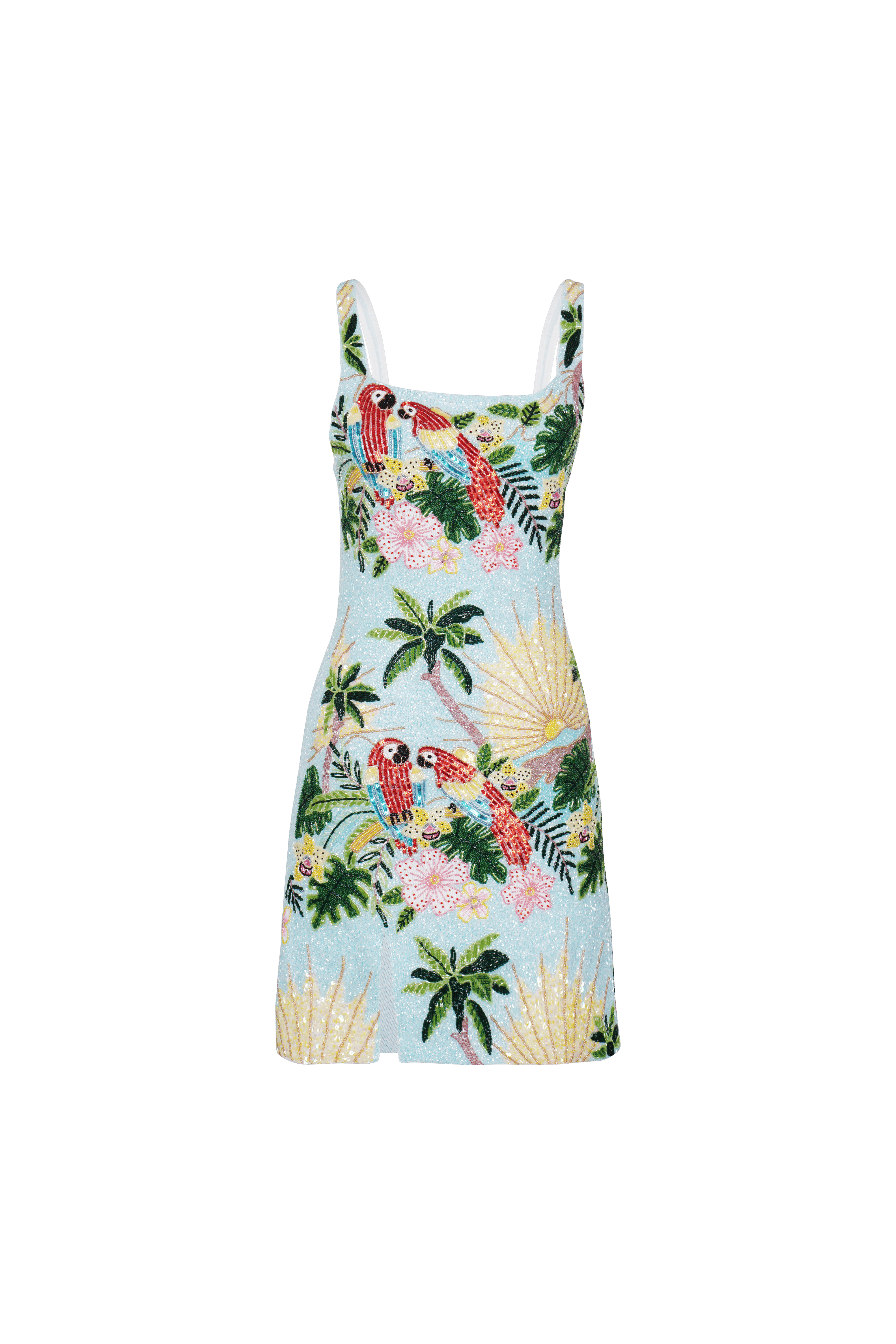 Pandora Luxe Hand Beaded Baby Blue dress made by Oceanus Swimwear